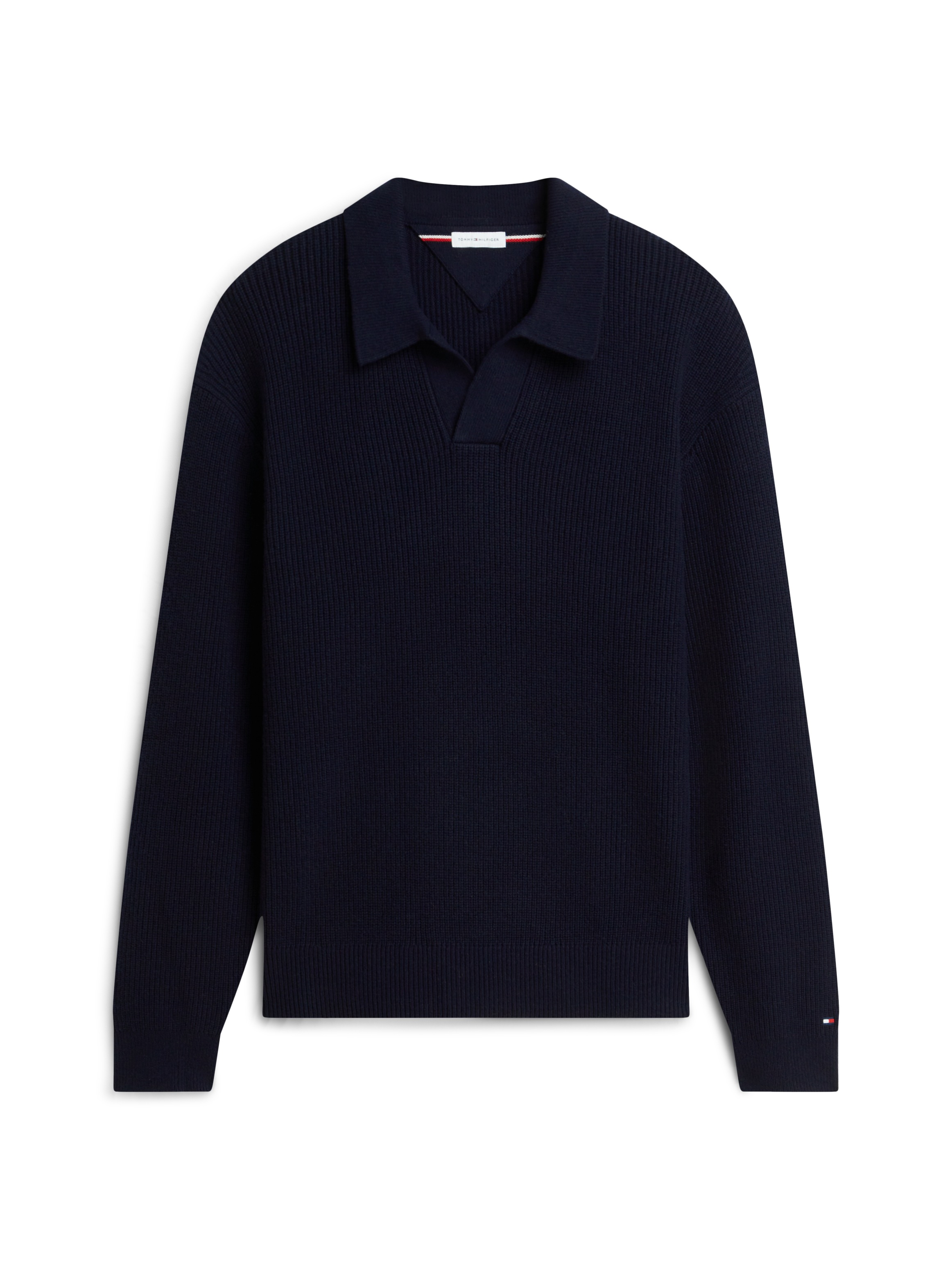 Tommy Hilfiger Pull à col rond »FISHERMAN RIB JONNY COLLAR« aus Wollmix