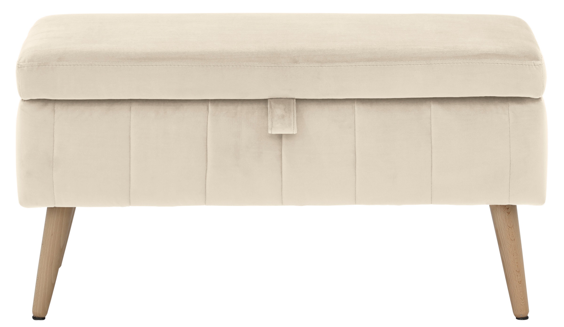 INOSIGN Truhenbank »AMIRA Sitzbank mit Stauraum, Masse B/T/H: 81/36/43 cm«, mit Staufach, in 3 Bezugsqualitäten mit feiner Steppung