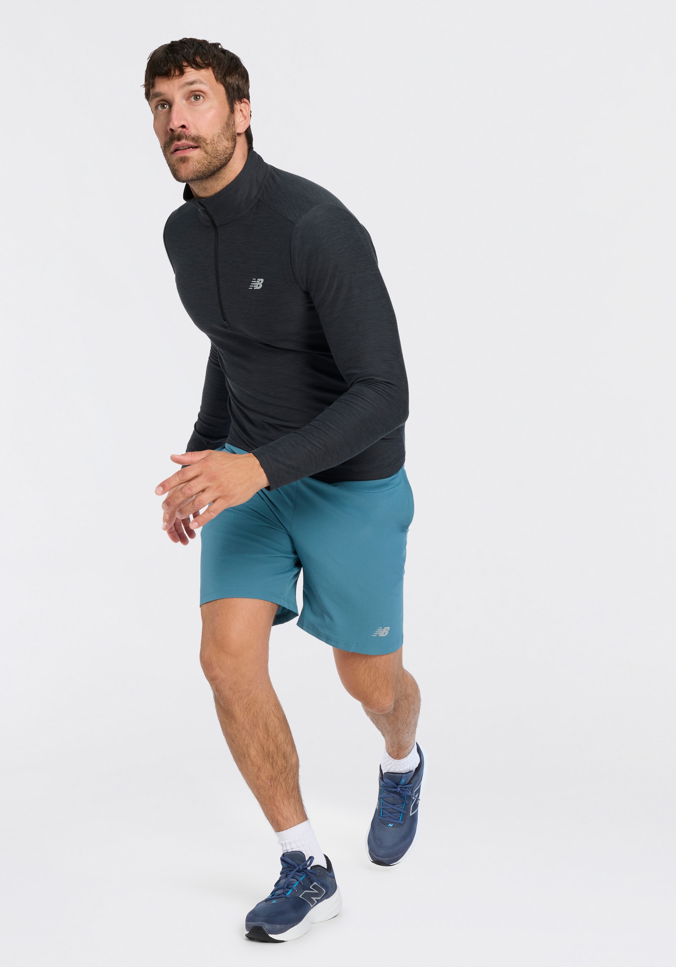 New Balance T-shirt de course »Space Dye 1/4 Zip« avec étiquette