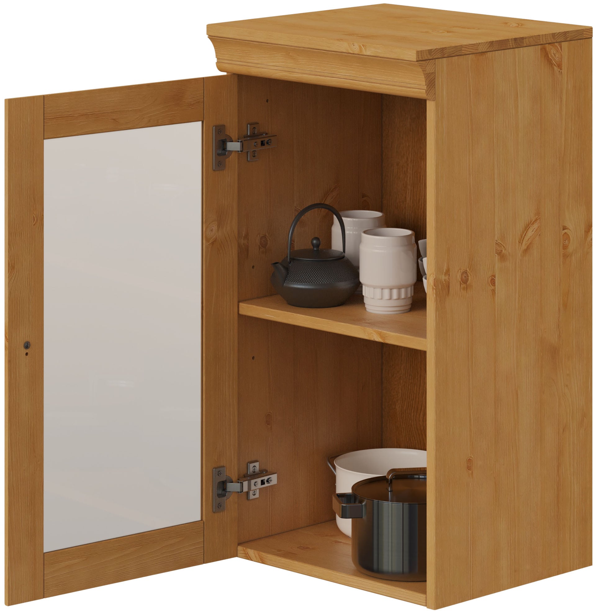 GOODproduct Armoire suspendue »Rügen« Breite 40 cm, FSC® zertifiziertes Massivholz, Tür mit Glaseinsatz