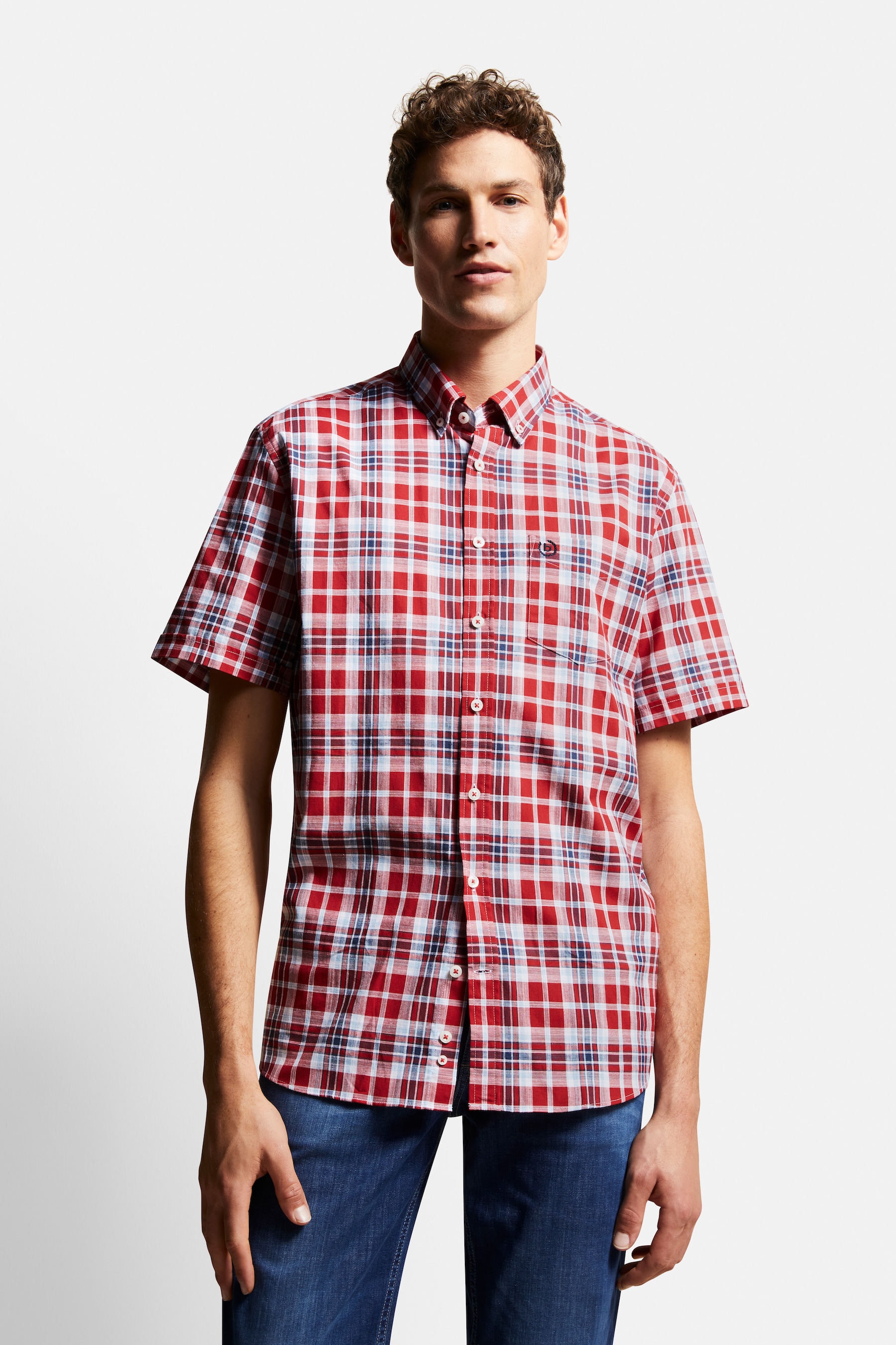 Image of bugatti Kurzarmhemd mit Button-Down-Kragen