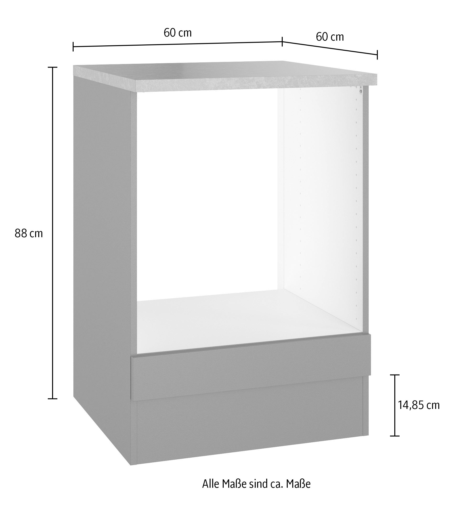 OPTIFIT Armoire encastrée pour cuisinière »OPTImulti« Breite 60 cm, inkl. Arbeitspaltte und Sockel