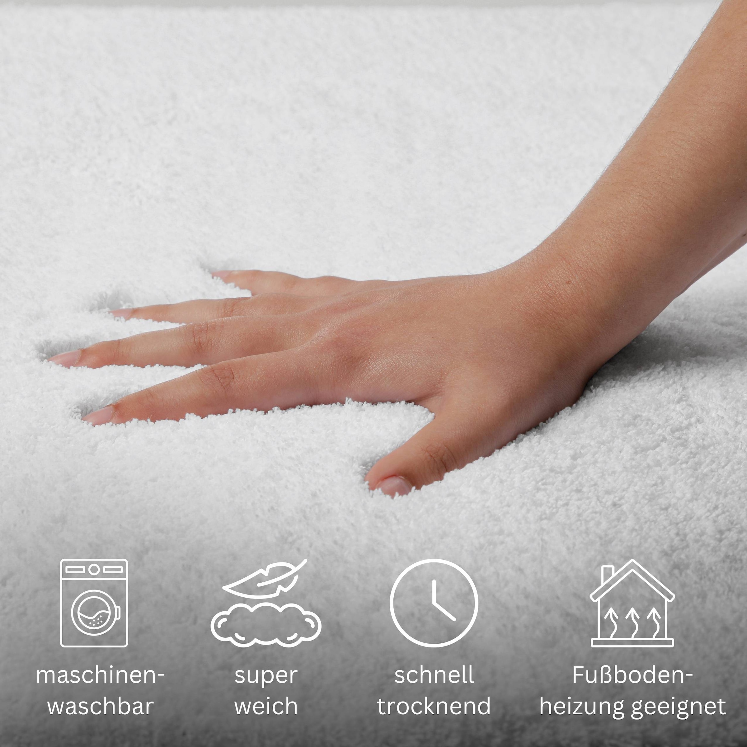 GOODproduct Badematte »Neele« Höhe 20 mm rutschhemmend beschichtet schnell trocknend Badteppich, getuftet, modern, Uni, antirutsch, flauschig, Hochflor