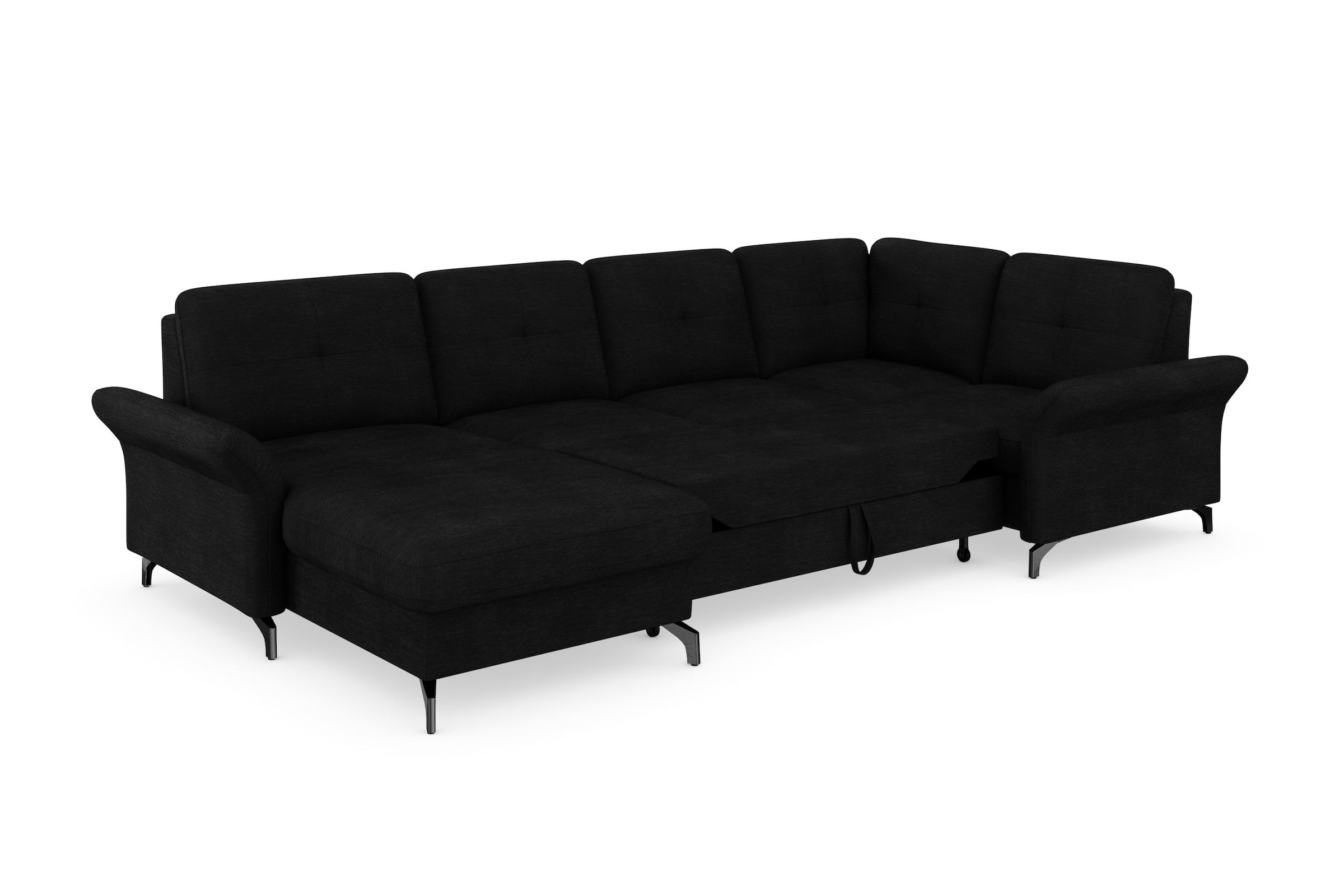 Places of Style Wohnlandschaft »Calando U-Form«, wahlweise mit Bettfunktion, Bettkasten und Armteilfunktion