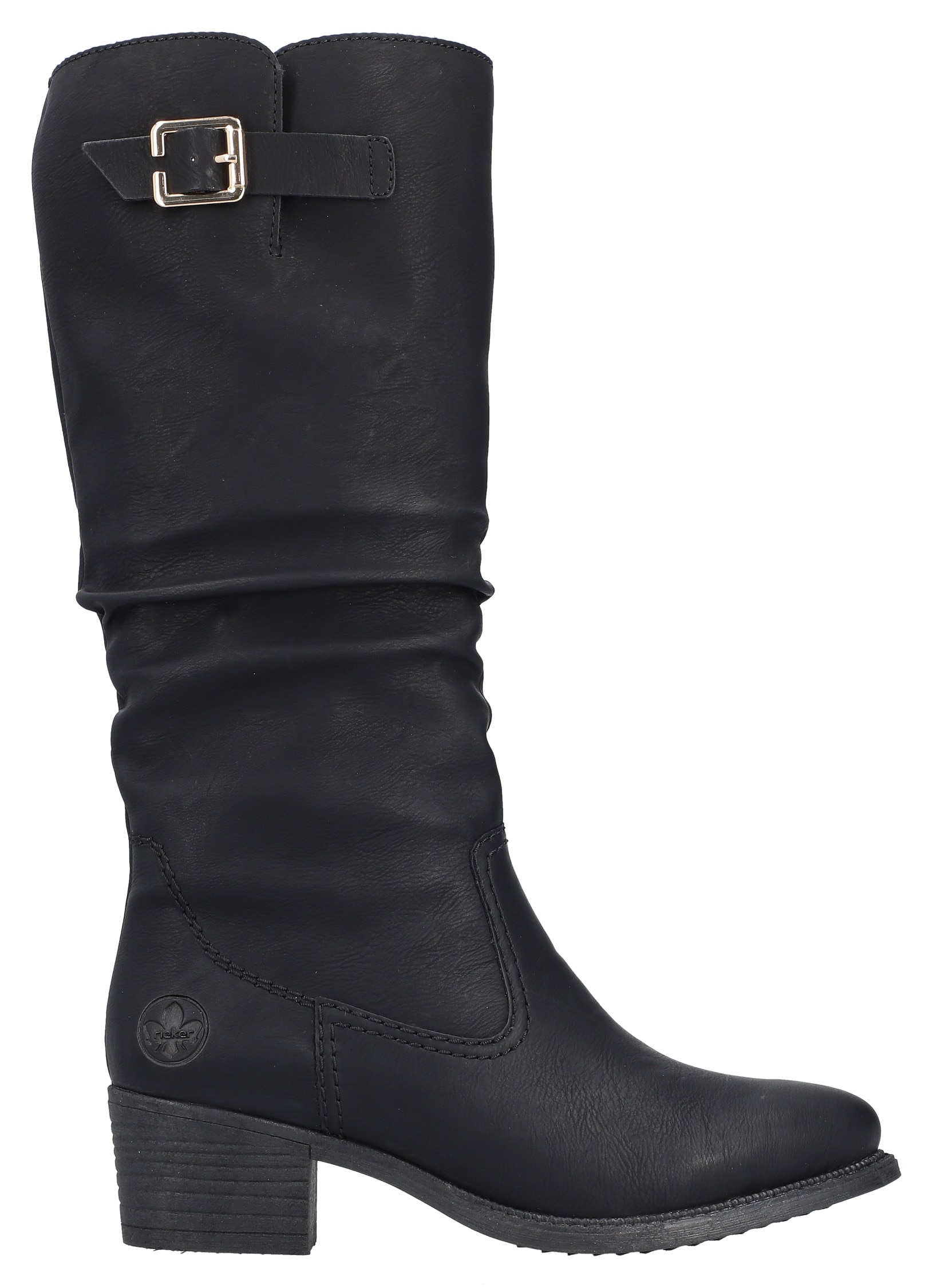 Rieker Winterstiefel, Langschaftstiefel, Blockabsatz, Innenreissverschluss, slouchy Schaft