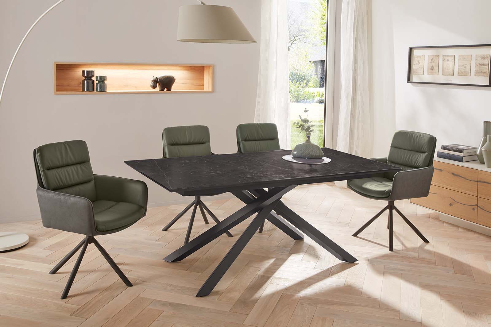 Image of Jockenhöfer Gruppe Drehstuhl "Audrey" (Set) 2 Stk.Echtleder, inklusive Drehfunktion (360), Materialmix, 150kg belastbar