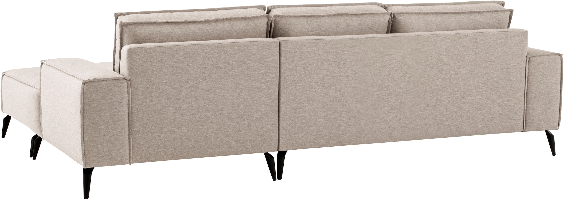 Home affaire Canapé d'angle »TVINNU, L-Form, 275cm, in Cord und Leinenoptik« wahlweise Recamiere rechts/links, schwarze Füsse, bequemer Sitzkomfort