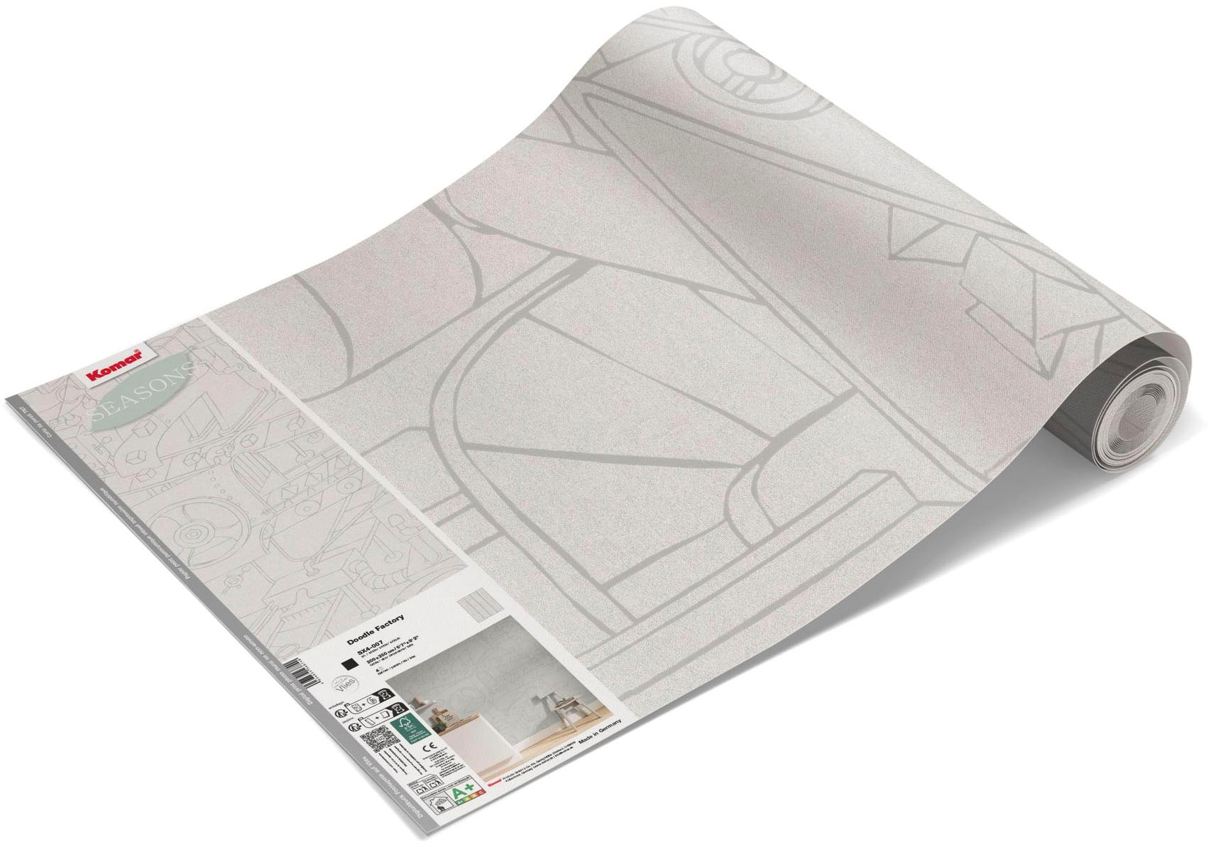 Komar Fototapete »Vlies Fototapete - Doodle Factory - Grösse 200 x 250 cm« Motiv | bedruckt glatt
