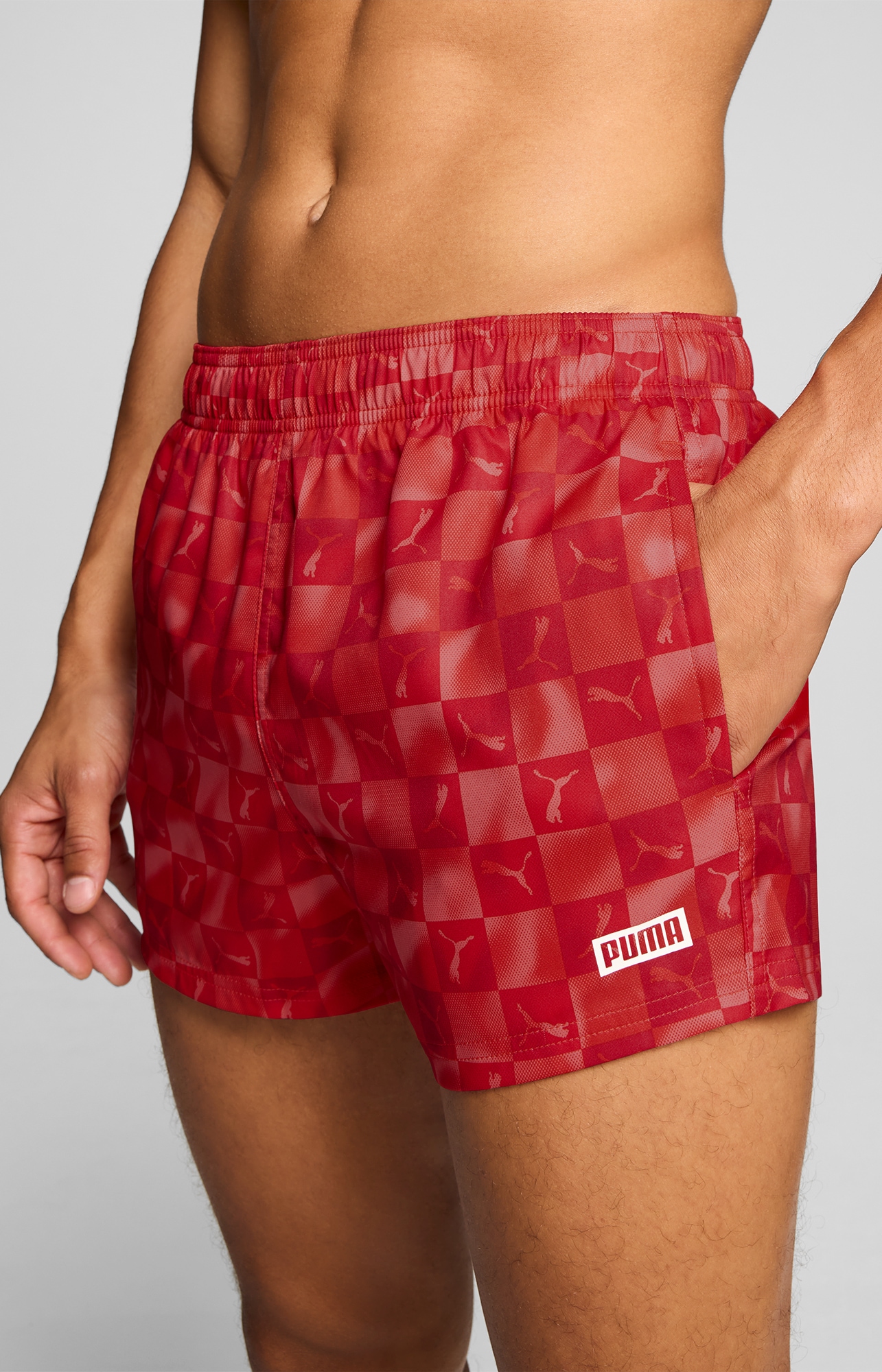 PUMA Short de bain »PUMA SWIM MEN PRINTED CAT SHORT SHORTS« mit Gummizug und seitlichen Taschen