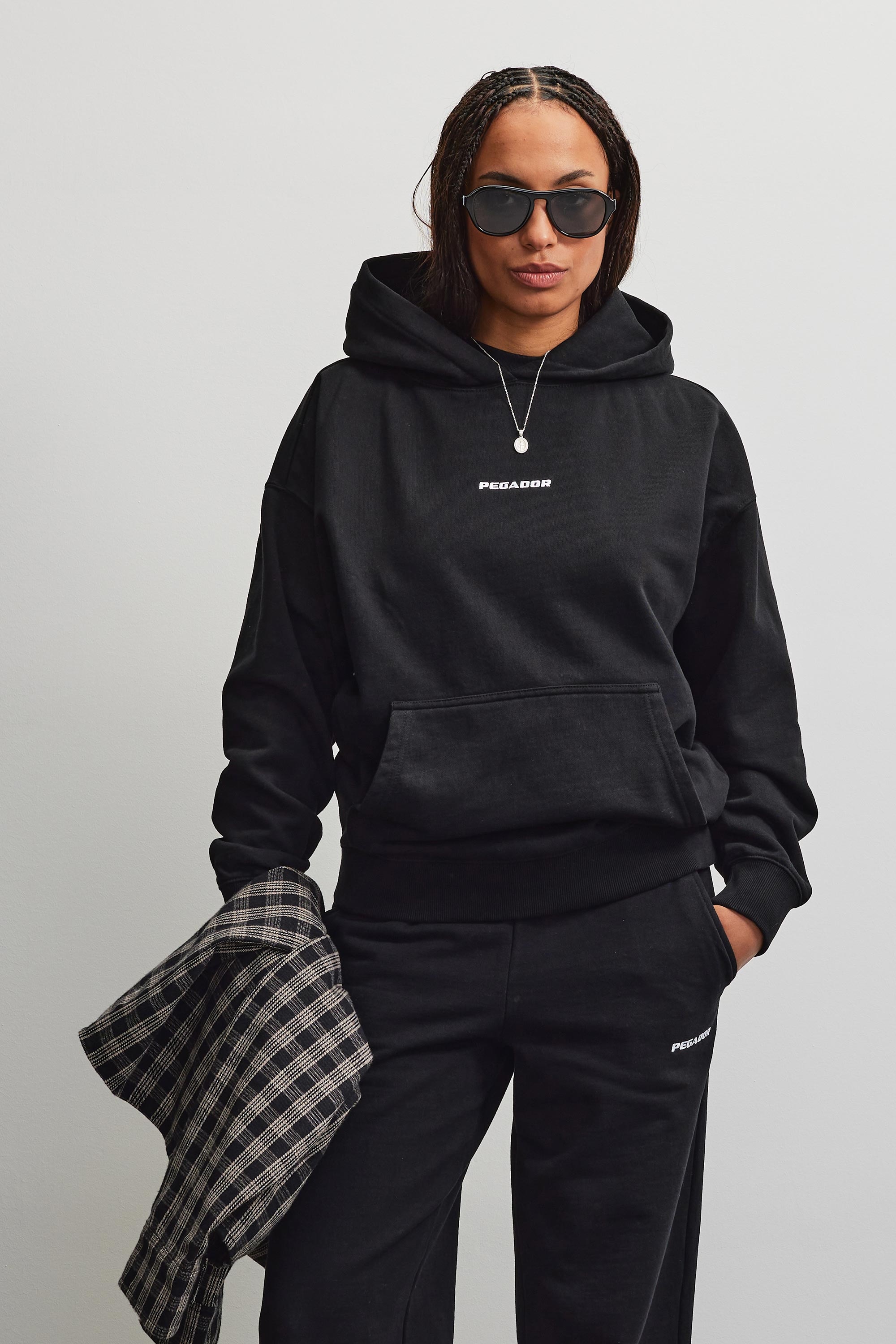 PEGADOR Sweat à capuche »CLARITA LOGO OVERSIZED HOODIE«, mélange de coton, oversize
