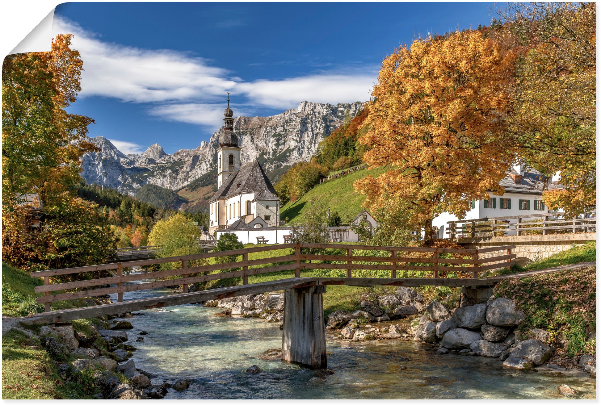 Artland Wandbild »Herbst im Berchtesgadener St.), Land«, Wandaufkleber Alubild, als Berge (1 Alpenbilder, Leinwandbild, Poster günstig versch. kaufen oder & Grössen in