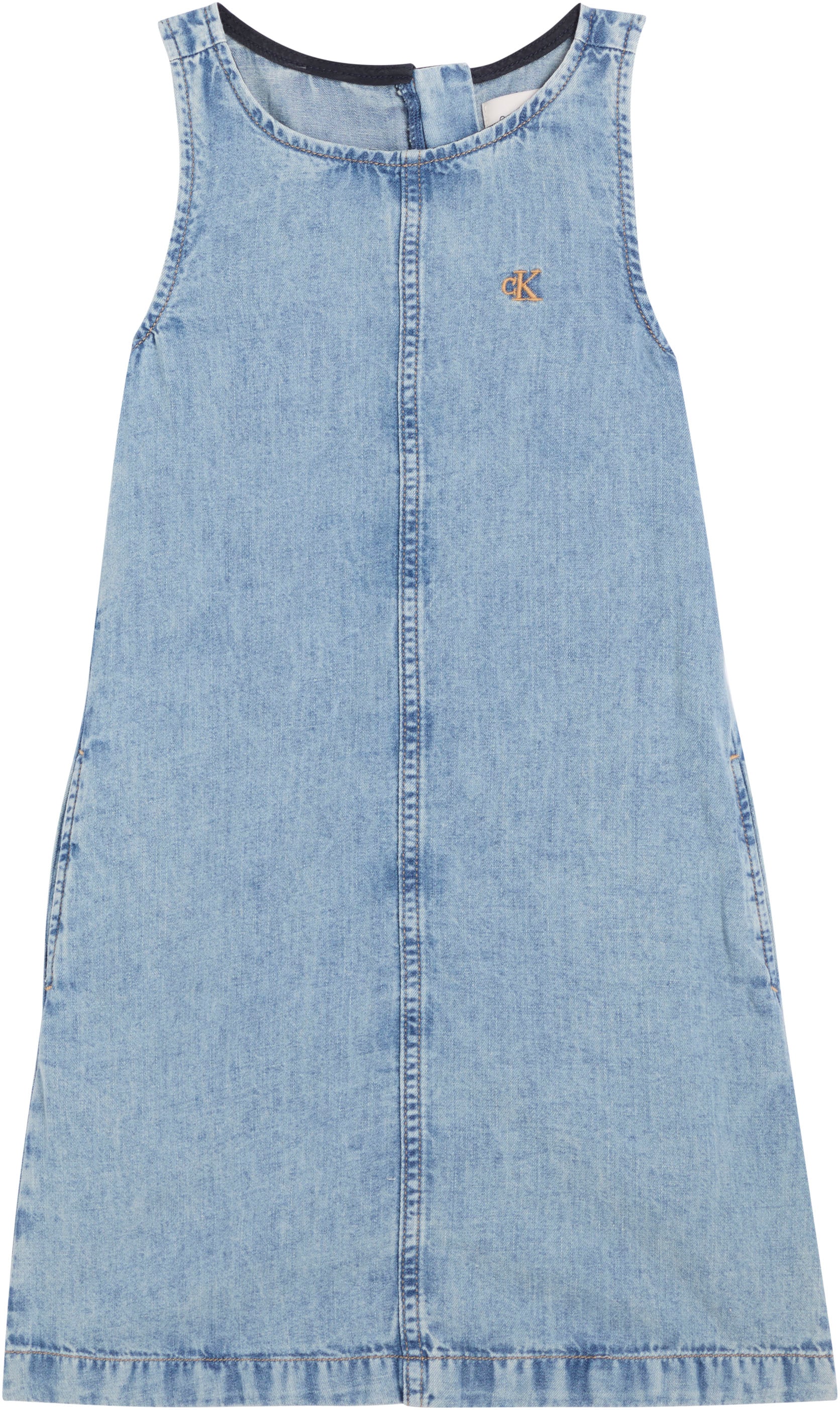 Calvin Klein Jeans Jeanskleid »DENIM SLEEVELESS DRESS« Eingrifftaschen Regular fit für Kinder mit Rundhalsausschnitt
