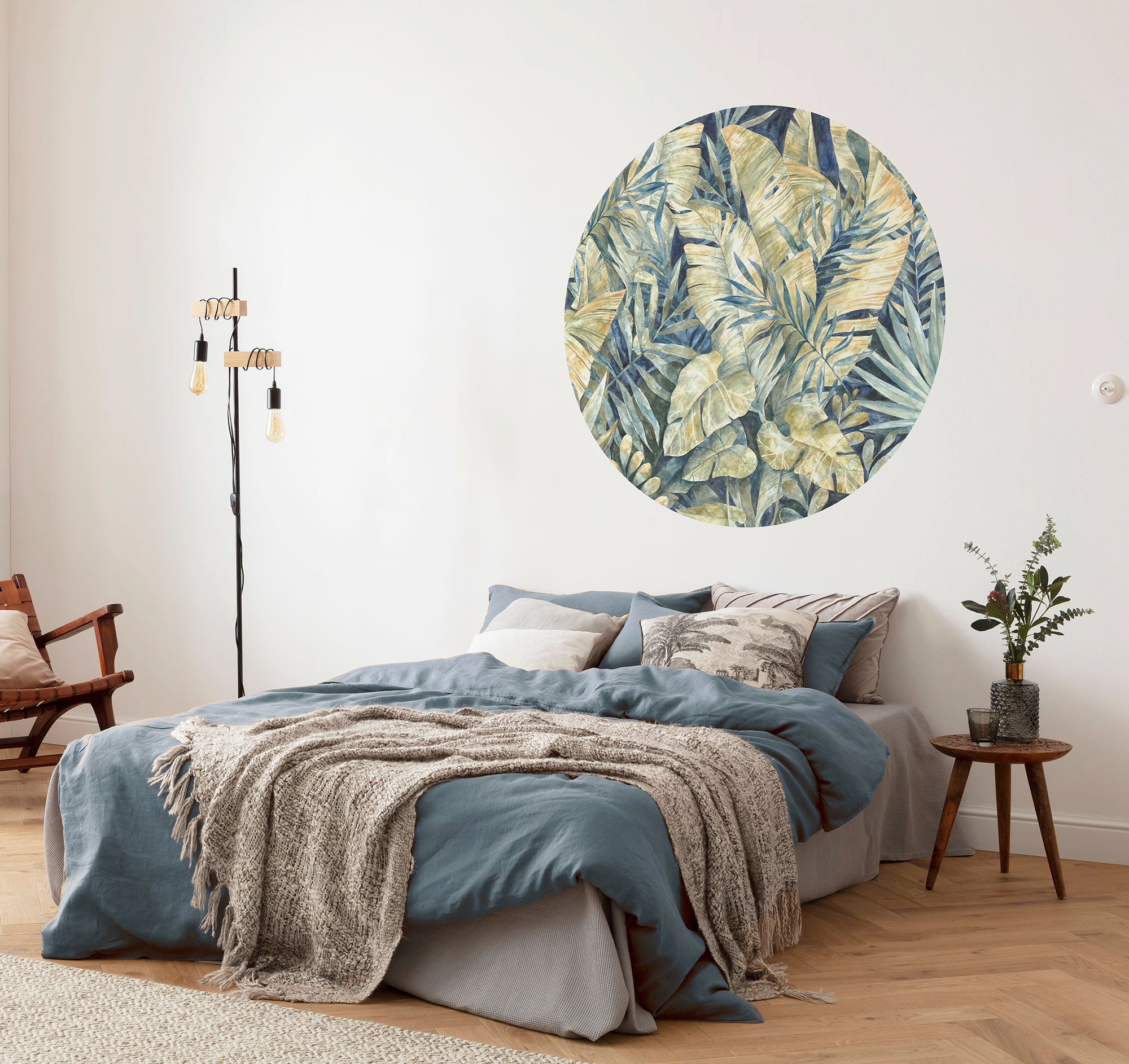 Komar Fototapete »Vlies selbstklebend - Feuilles Tropicales - Grösse 125 x 125 cm«, bedruckt, Wohnzimmer, Schlafzimmer