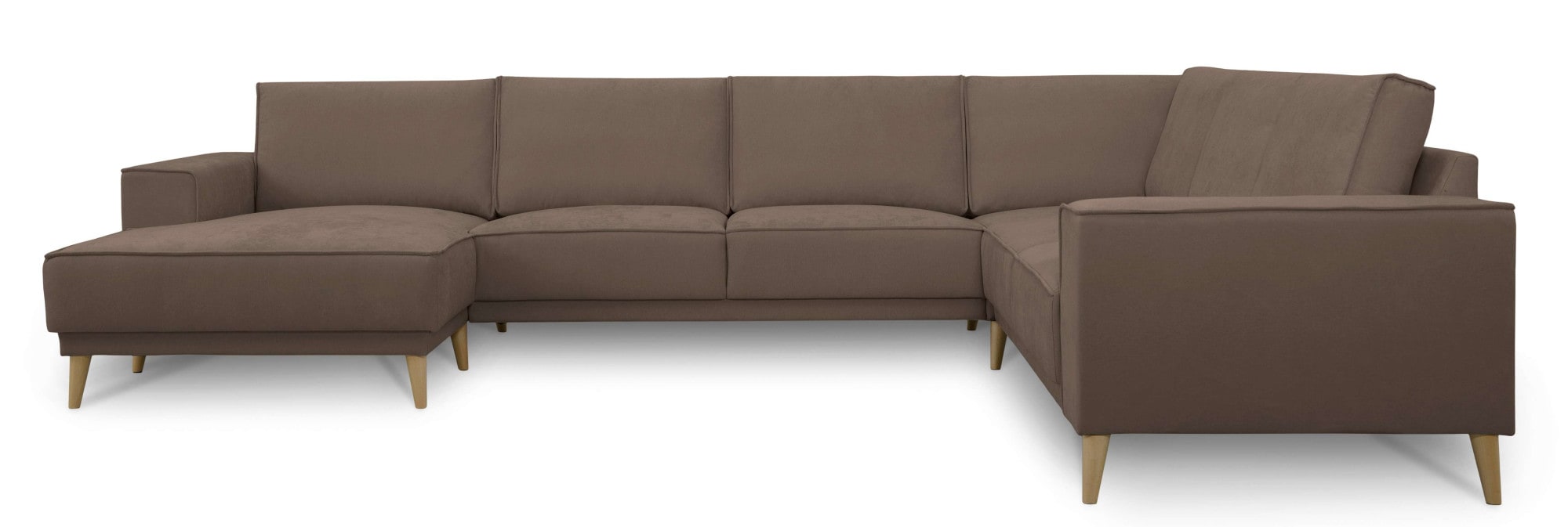 GOODproduct Paysage de salon »Oland Skandi, weicher Chenille-Stoff« U-Form, 342 cm, Wellenunterfederung, Skandi-Design, Massivholzfüsse