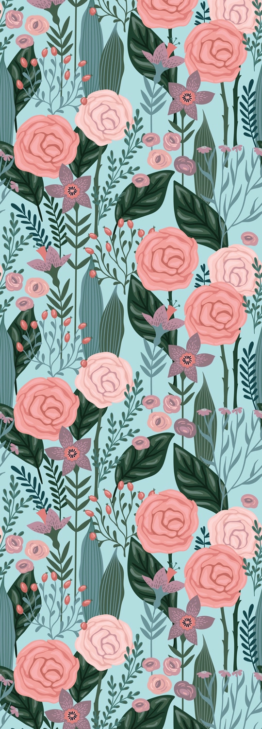Image of queence Vinyltapete "Gia" Motiv bedruckt botanisch floral gemustert natürlich glatt 90x250cm, selbstklebend, kinderleichte Anbringung, Sticker
