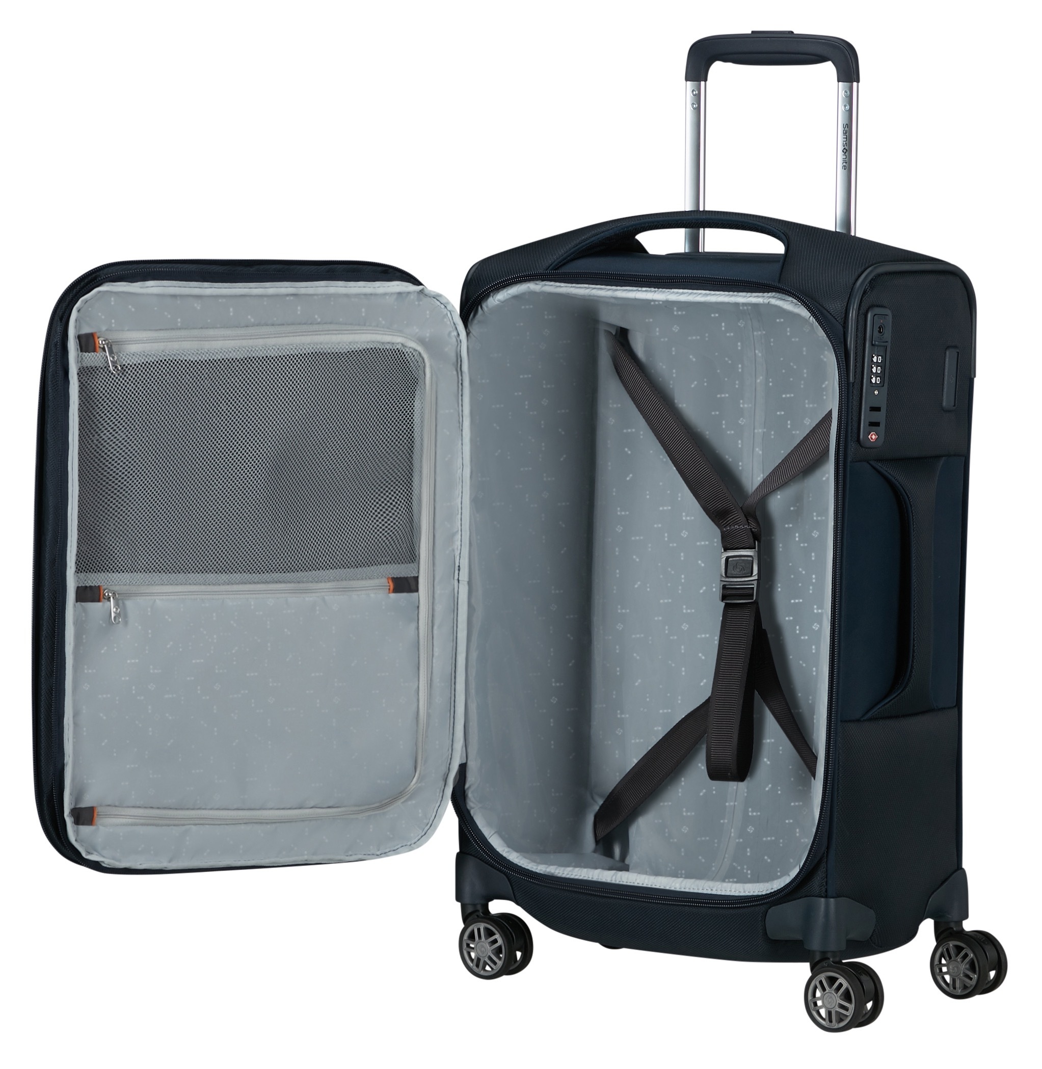 Samsonite 1100000002199 »RE-LITE, verschiedene Grössen und Farben« Set, mit 2 Packwürfeln, 2 Stk. tlg. 36 l 4 Rollen mit arretierbarem und versenkbarem Druckknopf-Trolleysystem