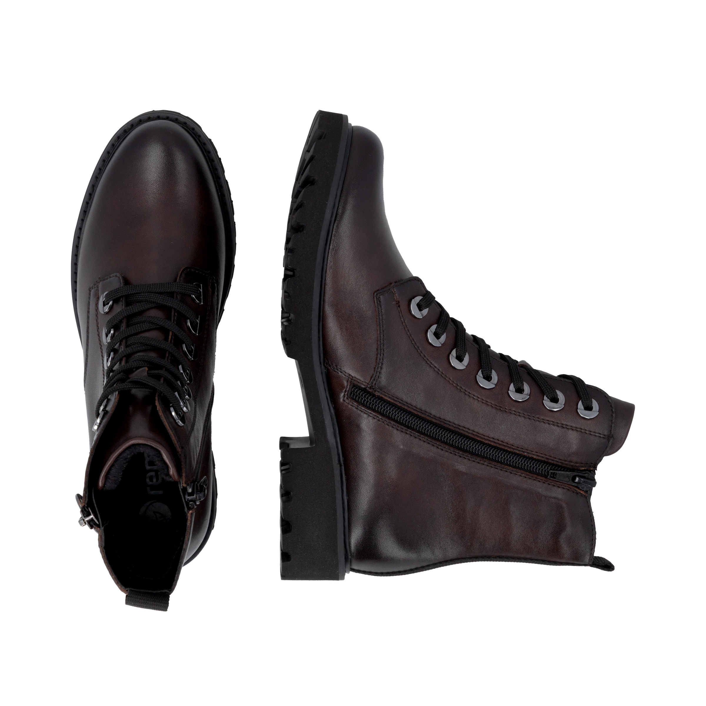 Remonte Bottes à lacets  talon bloc, bottines, boots à lacets, look usé à la mode