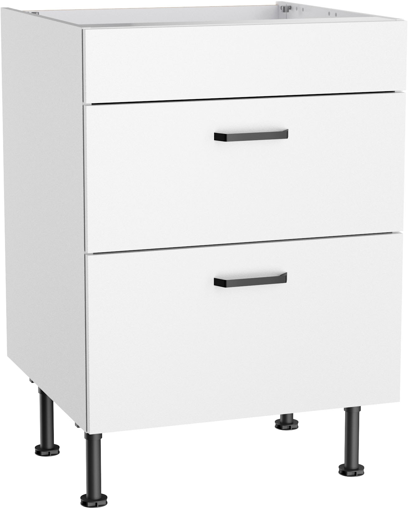 Image of KOCHSTATION Unterschrank "KS-Paula" 60 cm breit, 87 cm hoch, 2 Auszüge für autarkes Einbaukochfeld