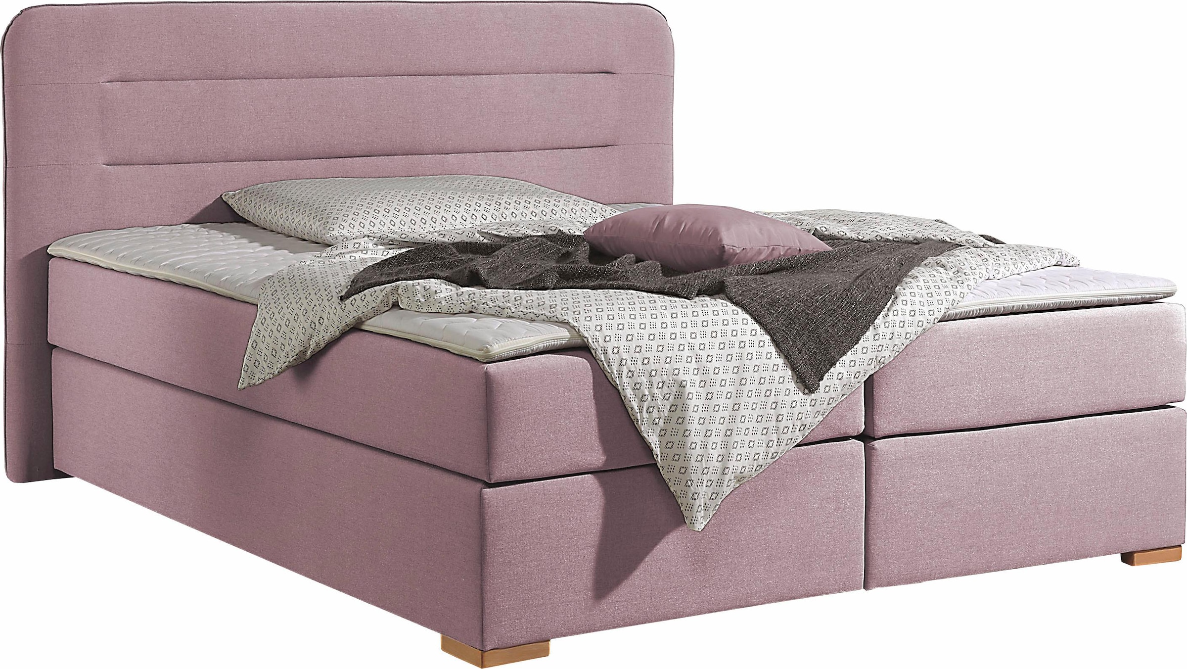 Home affaire Lit boxspring »Manchester« 5 largeurs, 3 versions, 2 degrés de fermeté, surmatelas, piqûre