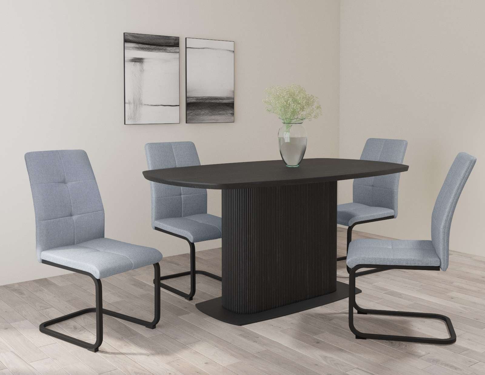 GOODproduct Esstisch »Daleton« Tischplatte und Standfuss mit Holzstruktur, pflegeleicht, Höhe 76 cm