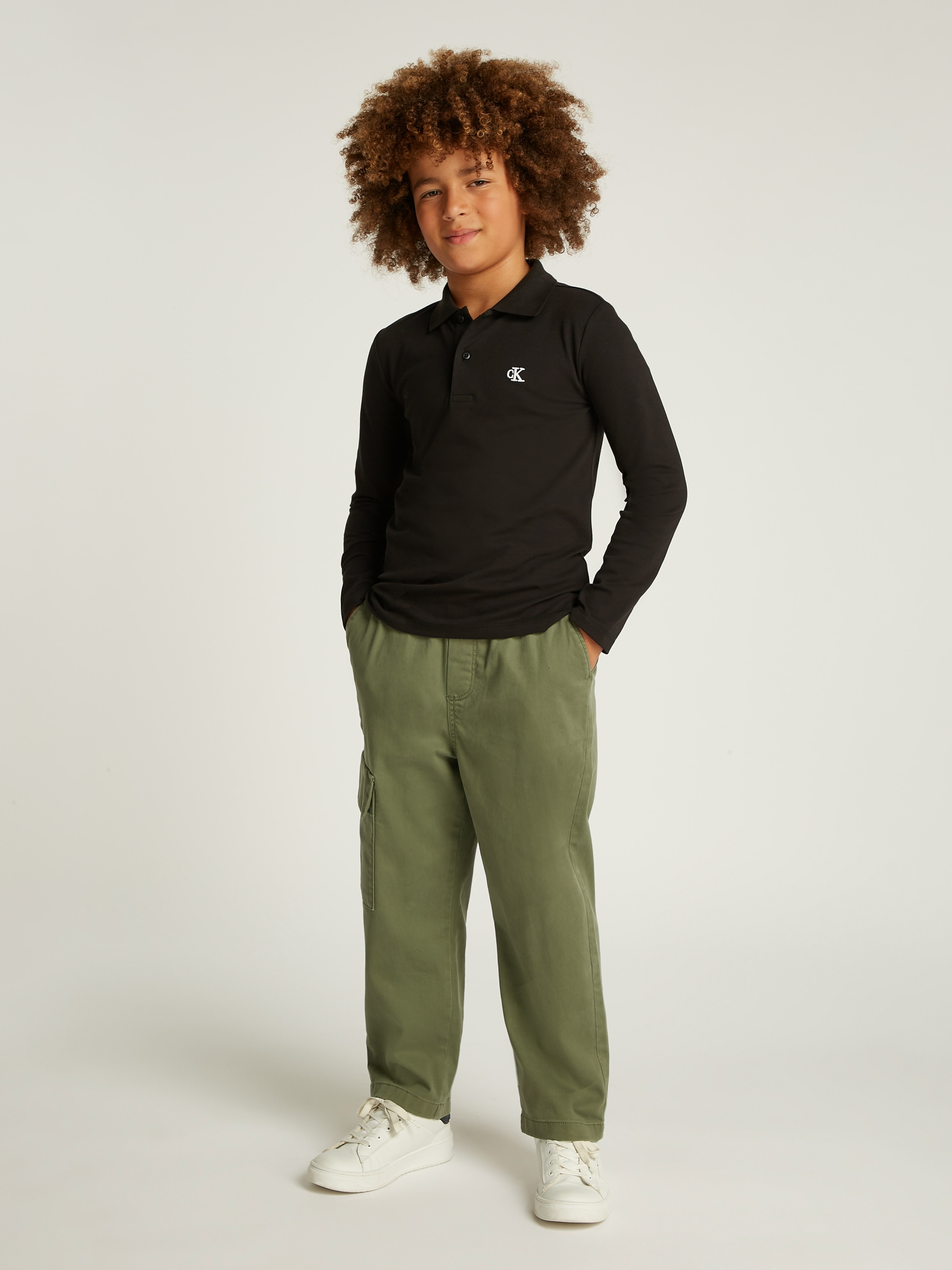 Calvin Klein Jeans Langarm-Poloshirt »LS ESSENTIAL POLO«, für Kinder bis 16 Jahre mit Logostickerei