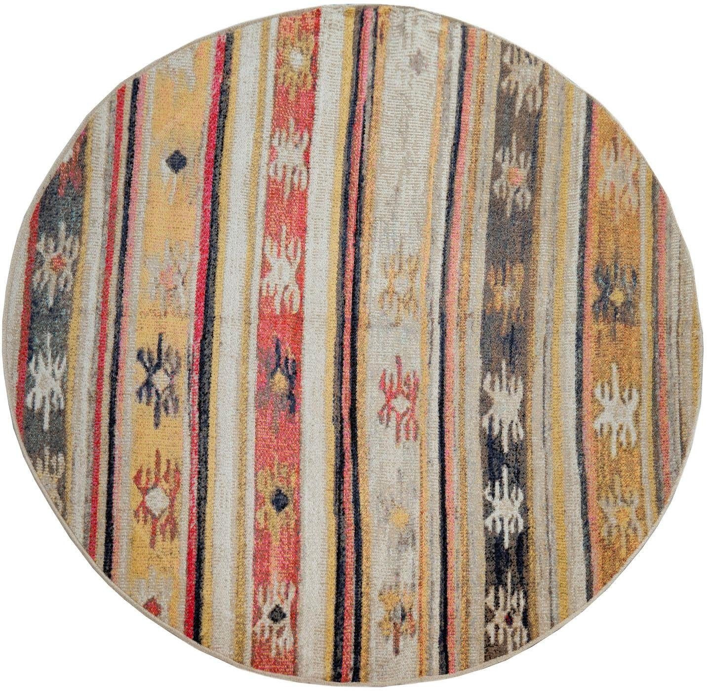 Image of Paco Home Teppich »Artigo 402«, rund, 4 mm Höhe, Kurzflor, Orient-Optik, Vintage Design, In- und Outdoor geeignet, ideal im Wohnzimmer & Schlafzimmer bei Ackermann Versand Schweiz