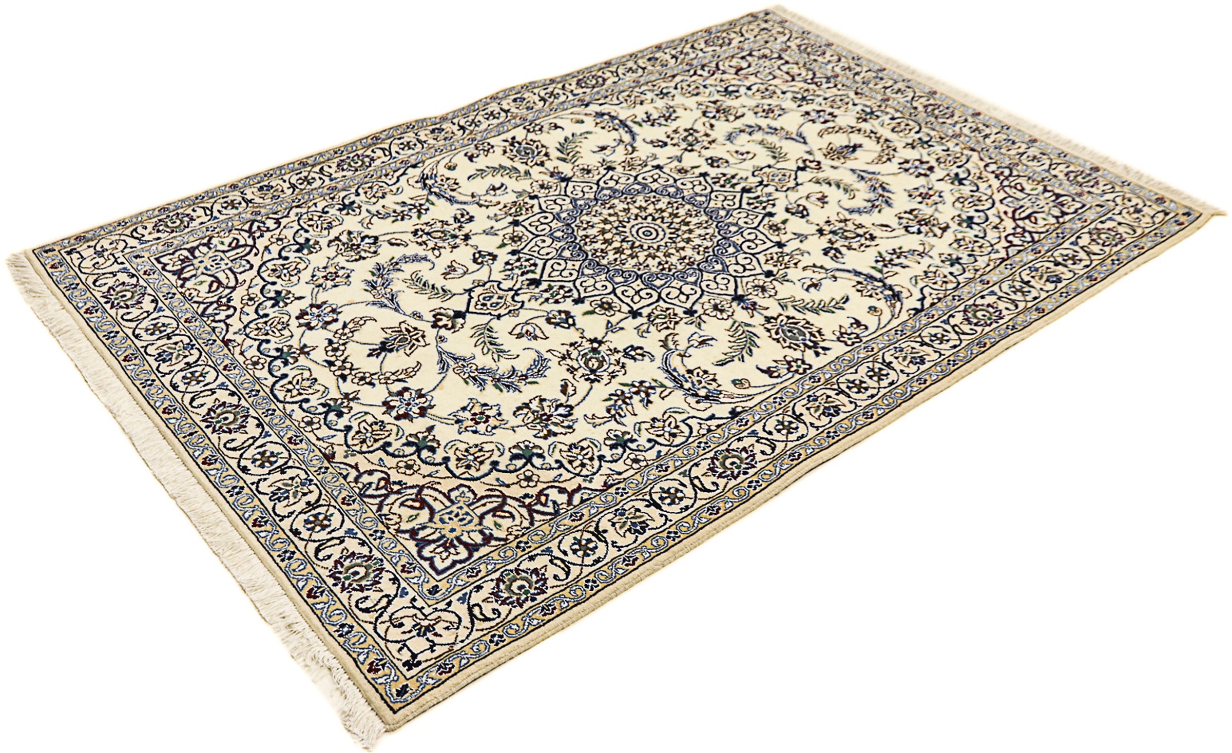 Image of morgenland Orientteppich »Perser - Nain - Royal - 180 x 118 cm - beige«, rechteckig, 10 mm Höhe, Wohnzimmer, Handgeknüpft, Einzelstück mit Zertifikat bei Ackermann Versand Schweiz