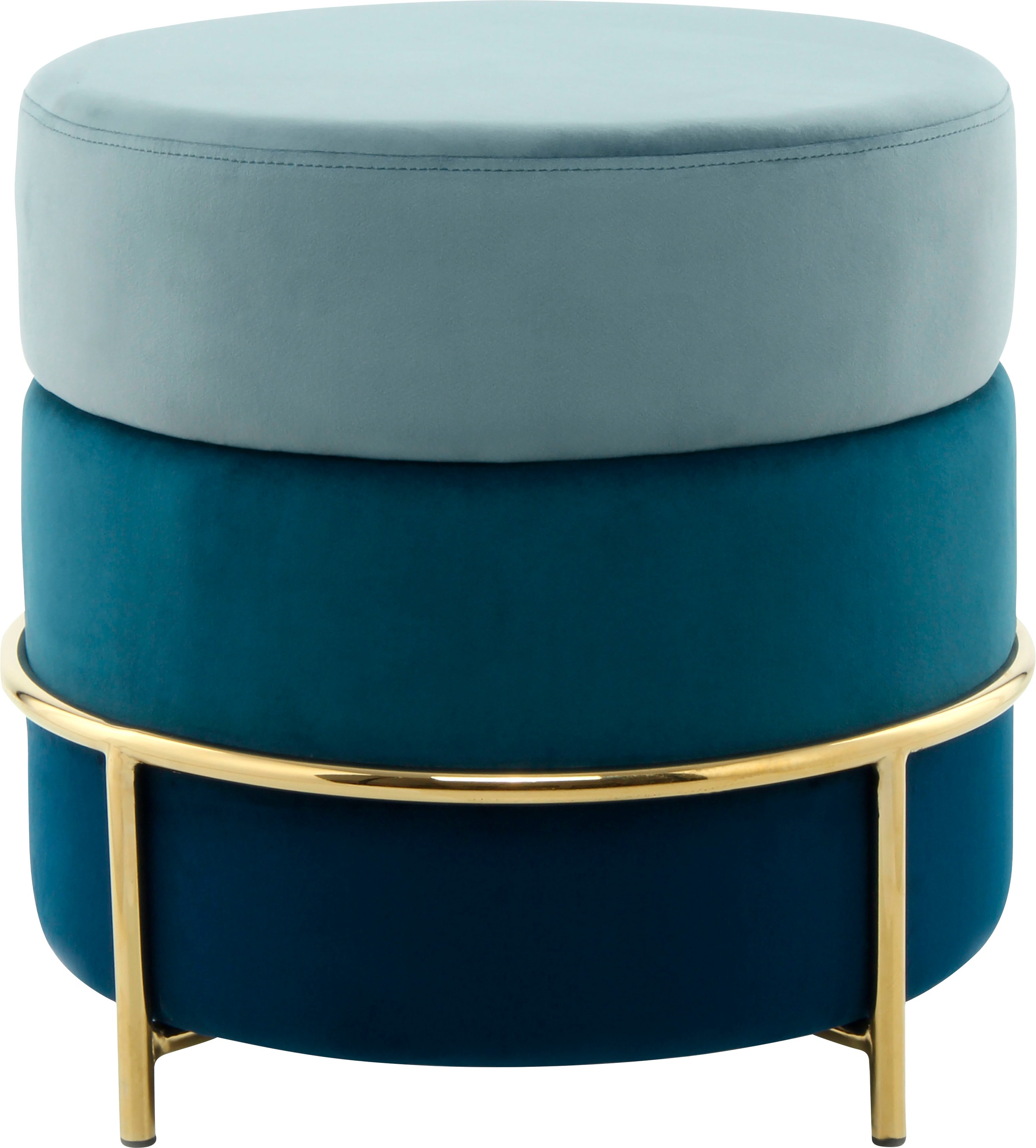 Kayoom Sitzhocker »Hocker Matilda 125, Komfortable runde Form, Gemütlicher Design-Hocker«, (1 St.), samtweich, elegant, gepolstert, grosse Sitzfläche