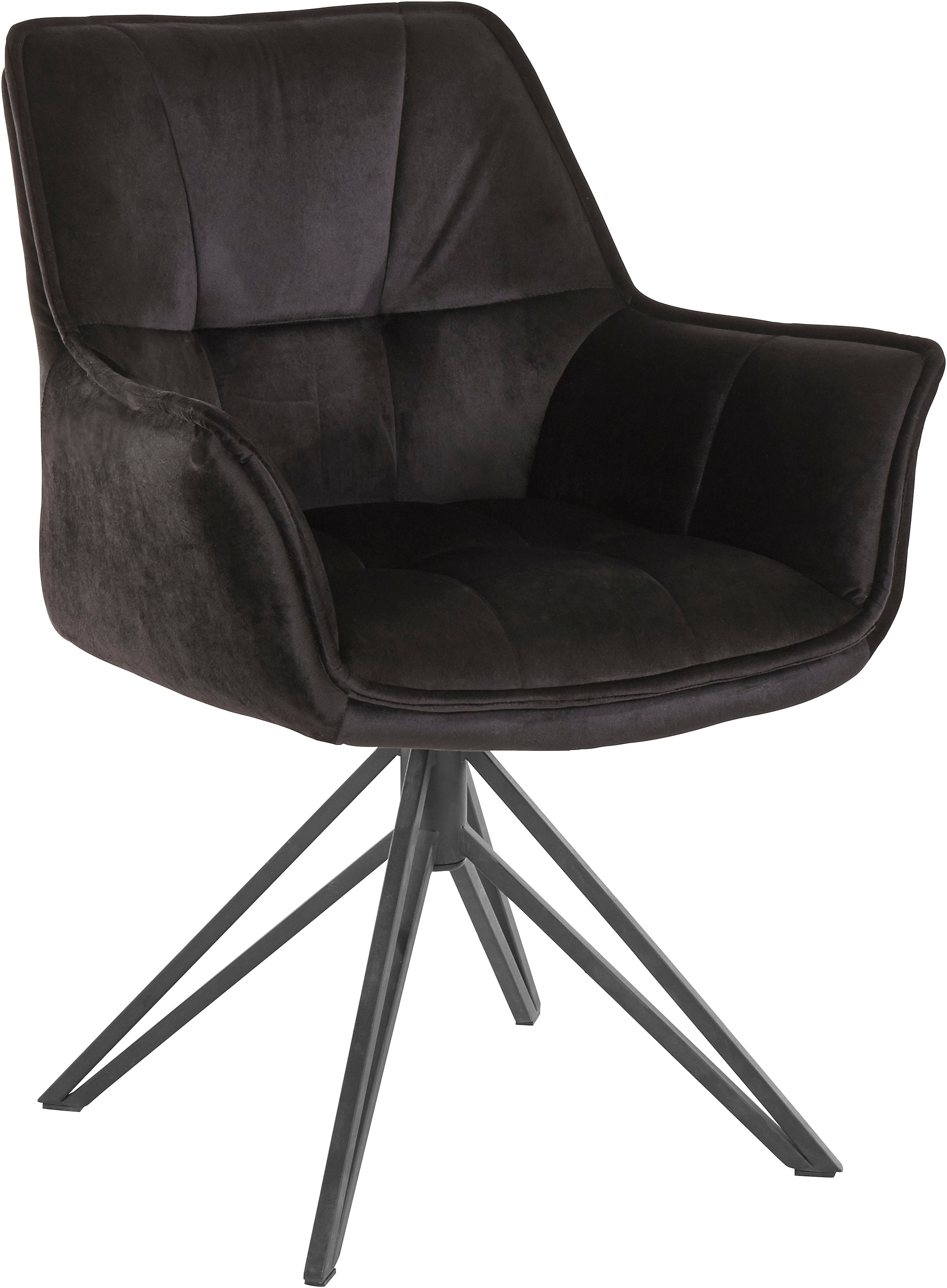 günstig Sitzhöhe Metall, Sitz »Kilden«, schwarzes kaufen Veloursstoff, andas St., mit Veloursstoff, 2 48 Esszimmerstuhl aus Gestell in cm