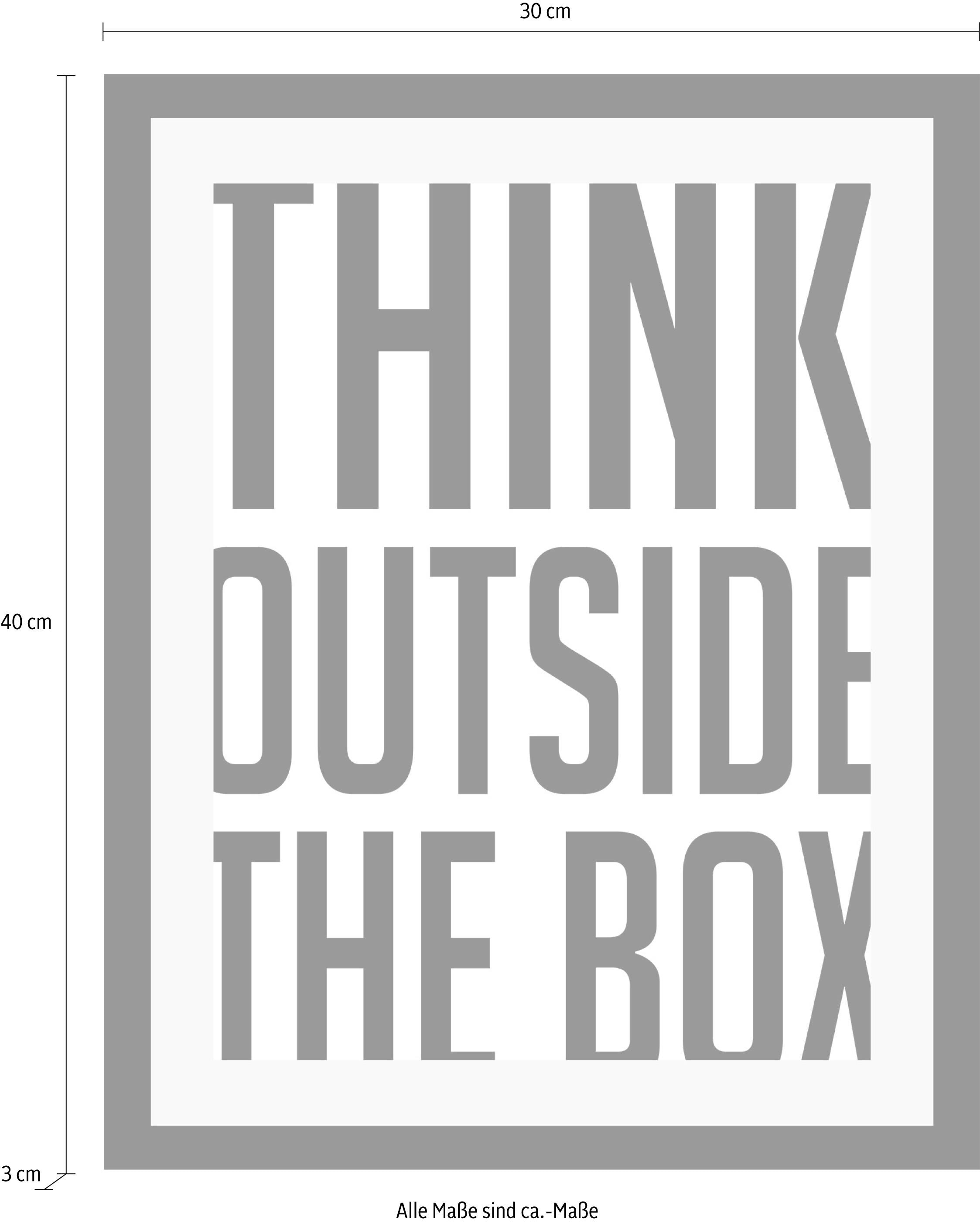 queence Image »Think outside« HD Premium Poster-Druck inkl. Holzrahmen
