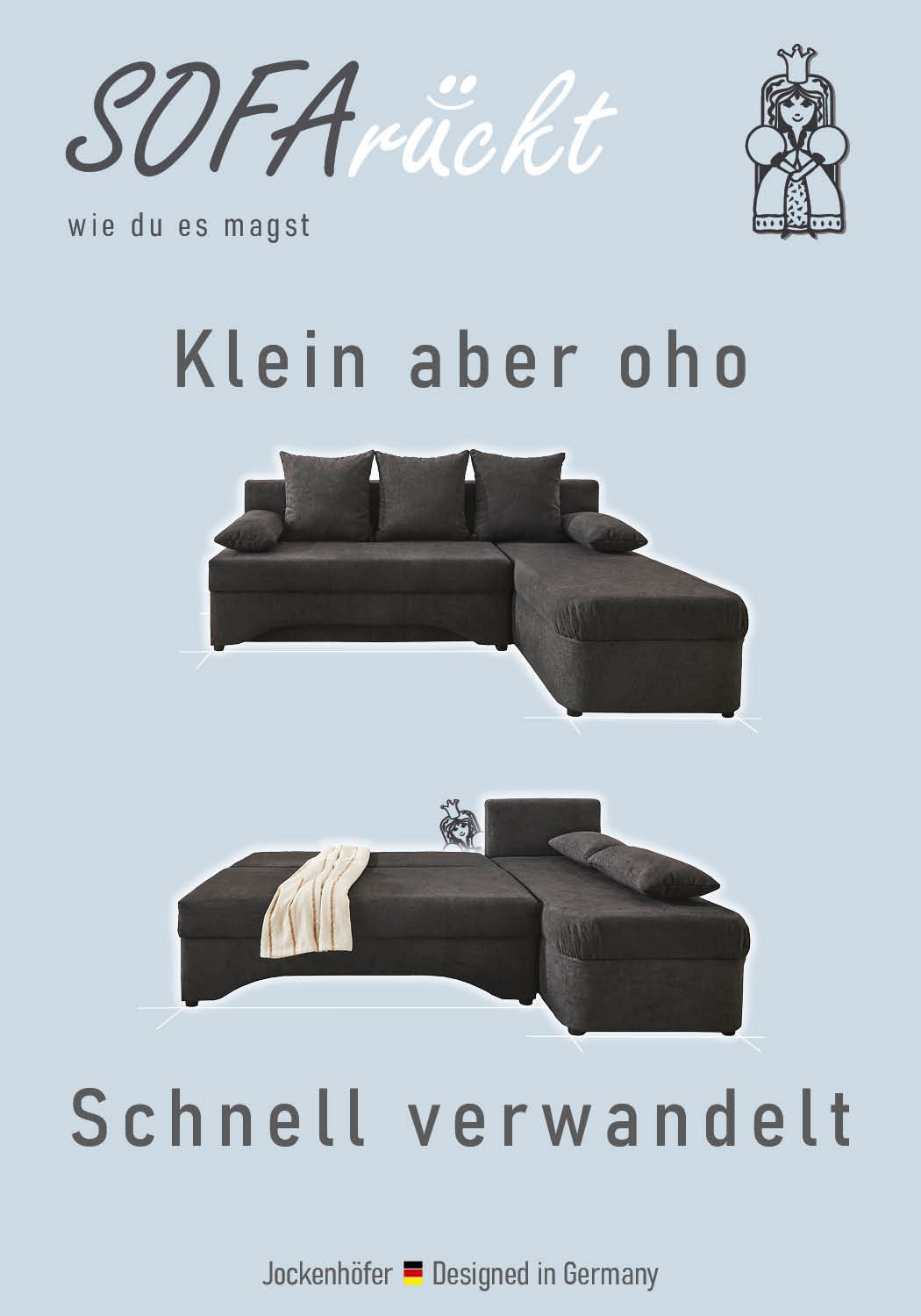 Jockenhöfer Gruppe Ecksofa »L-Form, B: 191 cm« mit Bettfunktion & Bettkasten