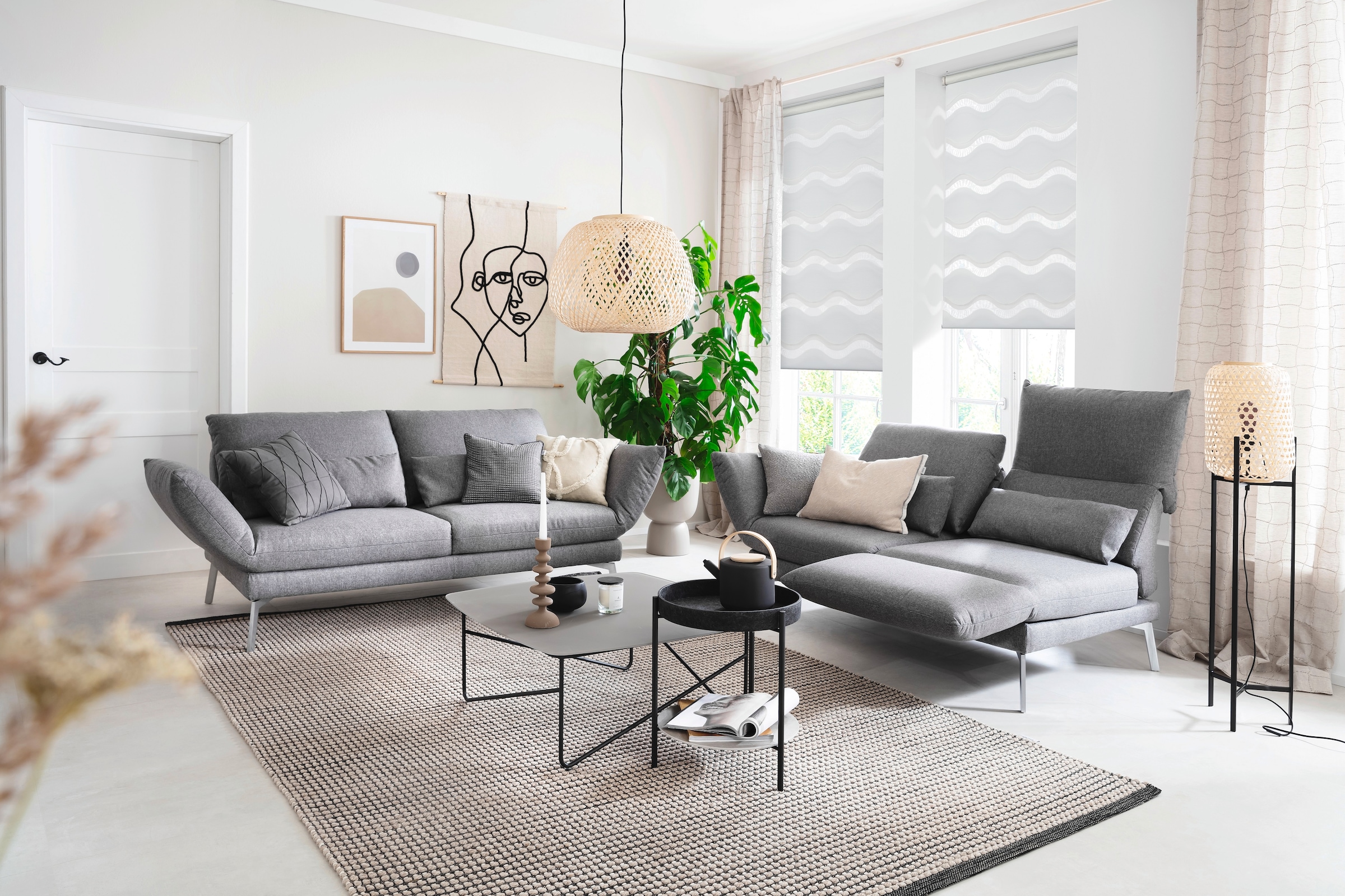SCHÖNER WOHNEN-Kollektion Store double »Tilda« Transparent protection visuelle Avec perçage / sans perçage suspendu librement à pince, technique de store argentée ou blanche