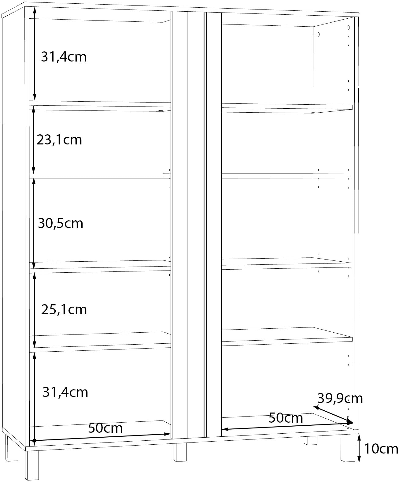 FORTE Highboard »Killarney« Highboardvitrine, Stauraum, Soft Close