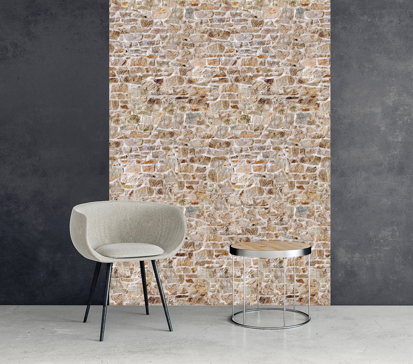 Image of queence Vinyltapete "Abdullah" Steinoptik glatt 60x250cm, selbstklebend, kinderleichte Anbringung, Sticker