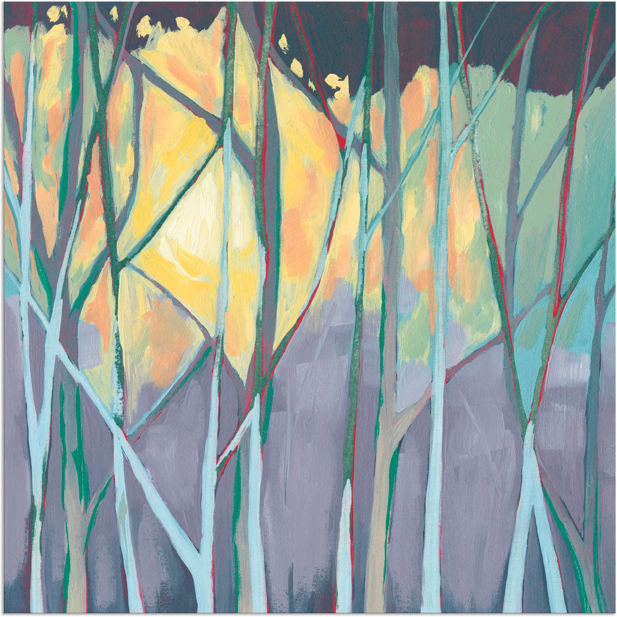 Image of Artland Wandbild »Wirre Dämmerung I«, Wald, (1 St.), in vielen Grössen & Produktarten - Alubild / Outdoorbild für den Aussenbereich, Leinwandbild, Poster, Wandaufkleber / Wandtattoo auch für Badezimmer geeignet bei Ackermann Versand Schweiz