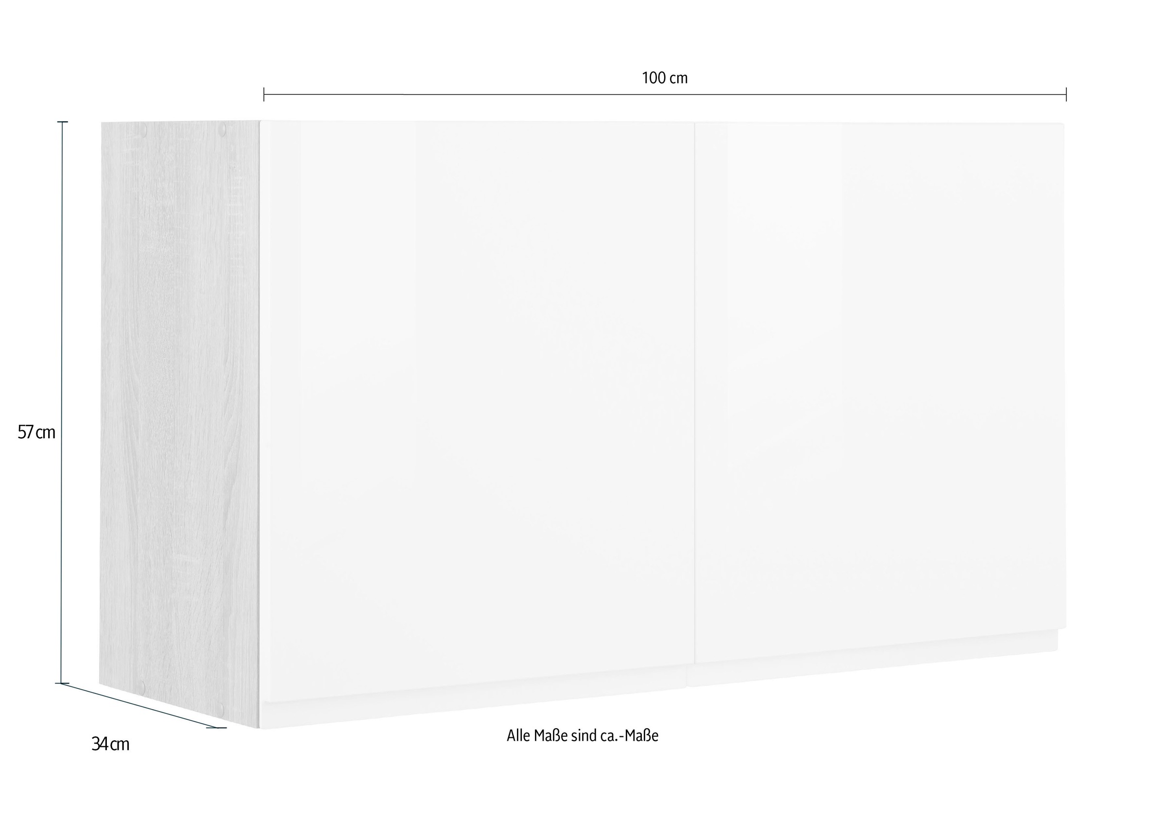KOCHSTATION Hängeschrank »KS-Virginia,neu in verbesserter Ausführung« Stauraum, Softclose,  Breite 100 cm, 2 Türen, gedämpfte Scharniere