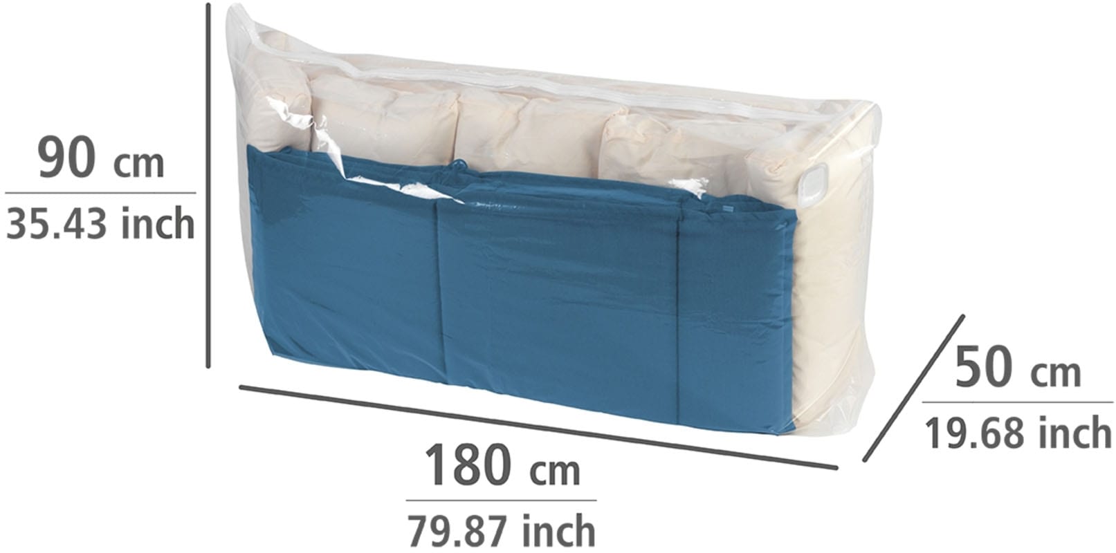 WENKO Vakuumierbeutel »Vakuum Jumbo Cube XXL« extra grosser Vakuumbeutel für Kleidung, Gartenpolster & Bettdecken