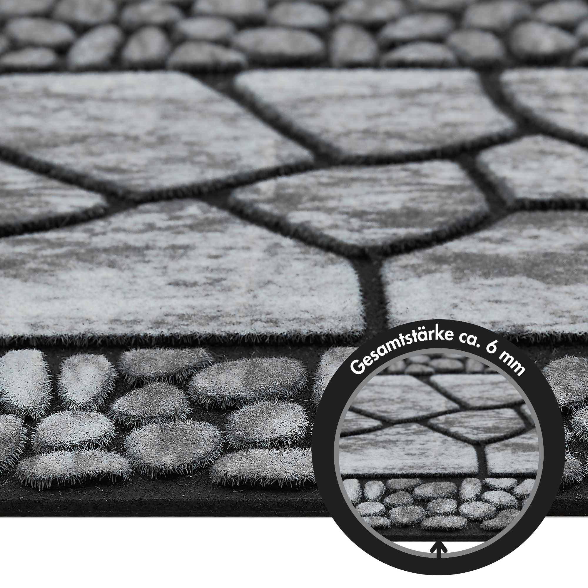 Andiamo Stufenmatte »Outdoor, 2er Set« rechteckig 6 mm Höhe Outdoor-Stufenmatten, Stein Motiv, Gartenbereich, Aussenbereich