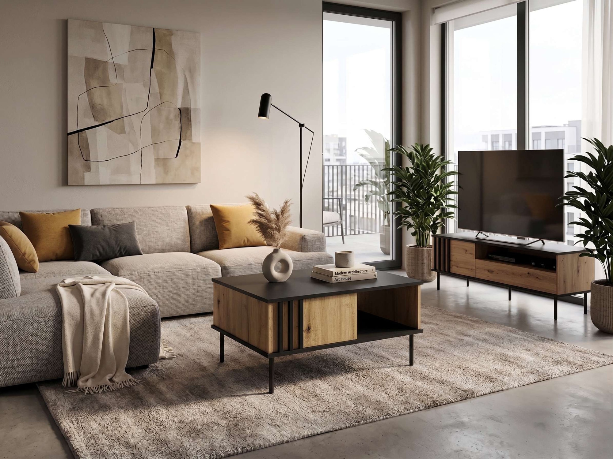 GOODproduct Couchtisch »AELLOR Kaffeetisch mit viel Stauraum, modernes Design« Beistelltisch mit zusätzlichen Aufbewahrungsschränken