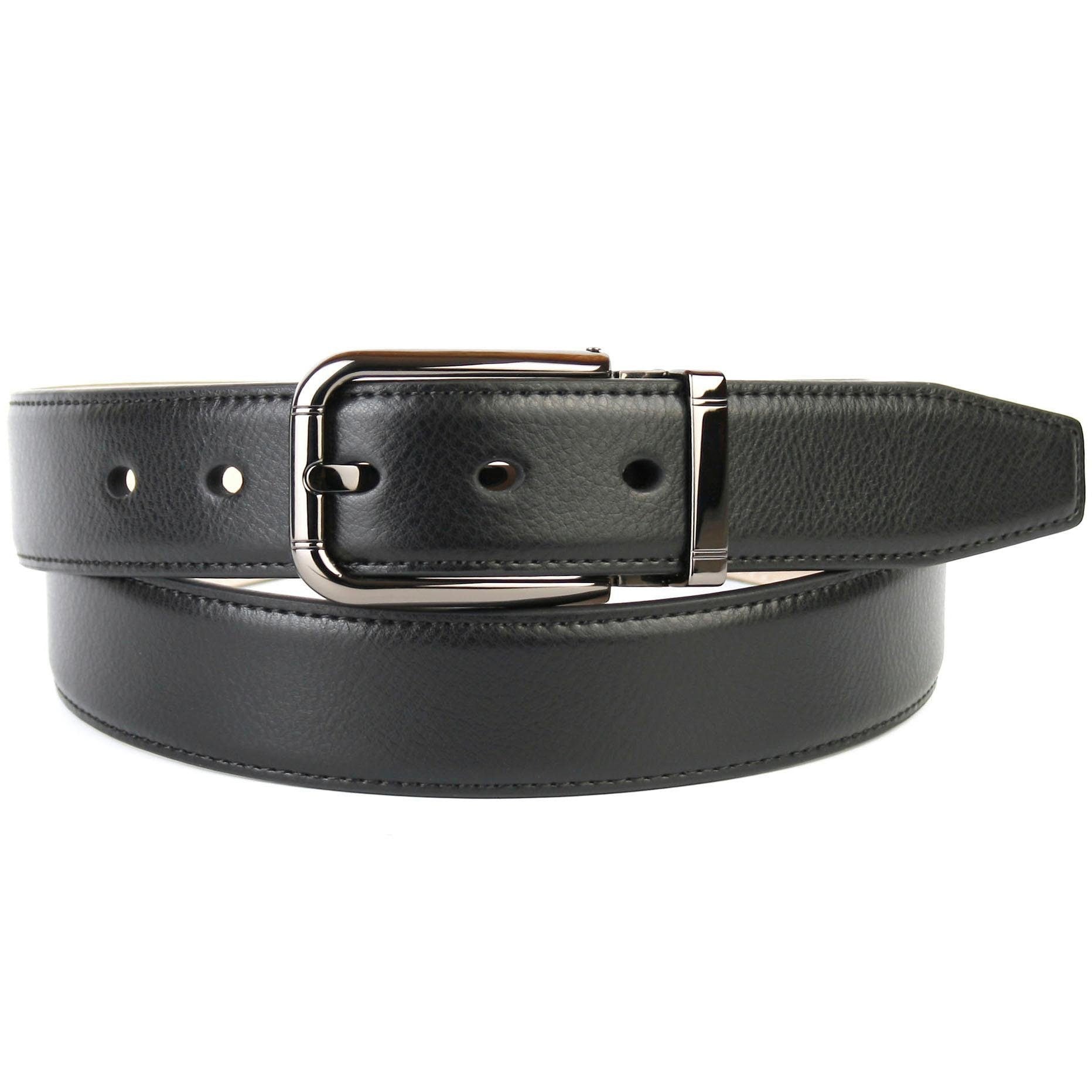 Image of Anthoni Crown Ledergürtel, mit glänzender Dornschliesse und Ton in Ton Ziernaht bei Ackermann Versand Schweiz