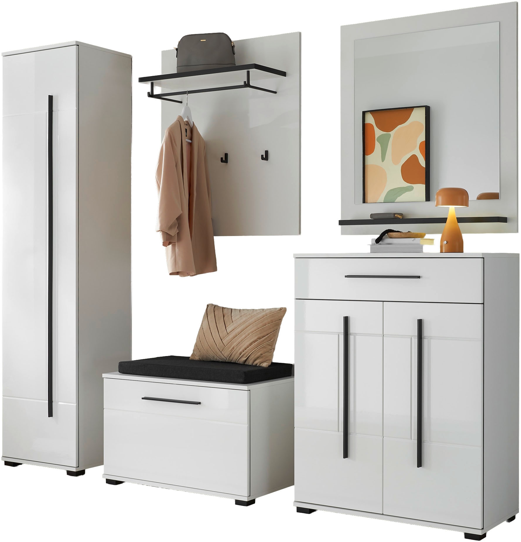 Home affaire Garderoben-Set »Cantara, moderne Garderobe, Komplettset mit viel Stauraum« Komplett-Set, 5 Stk. tlg.