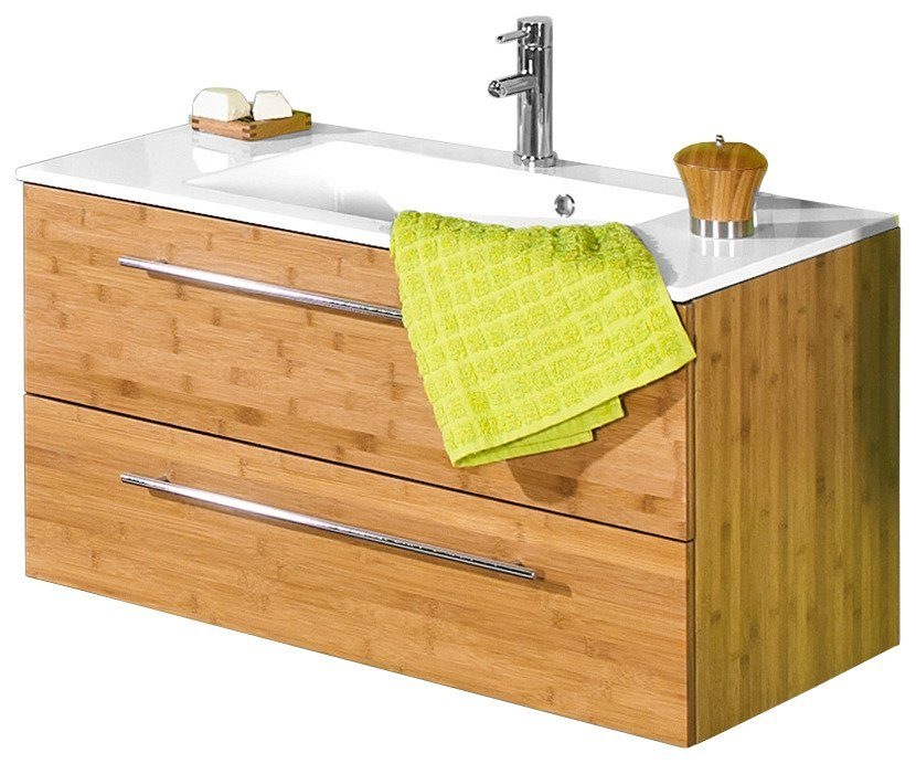 Image of Schildmeyer Waschtisch »Topline Bambus«, mit Mineralgussbecken, Breite 90 cm bei Ackermann Versand Schweiz