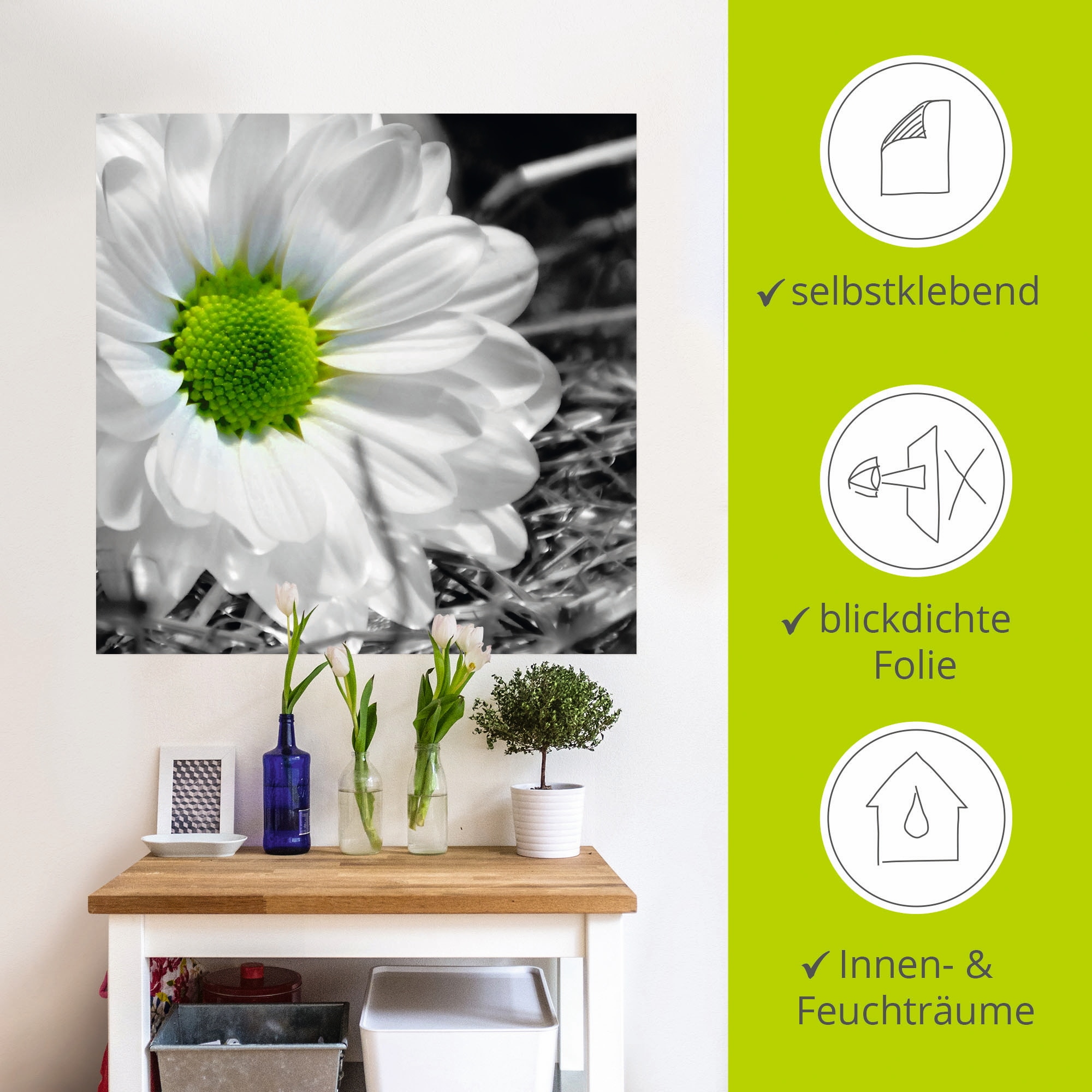 Artland Wandbild »Weisse Blume«, Blumen, (1 St.), als Leinwandbild, Wandaufkleber in verschied. Grössen