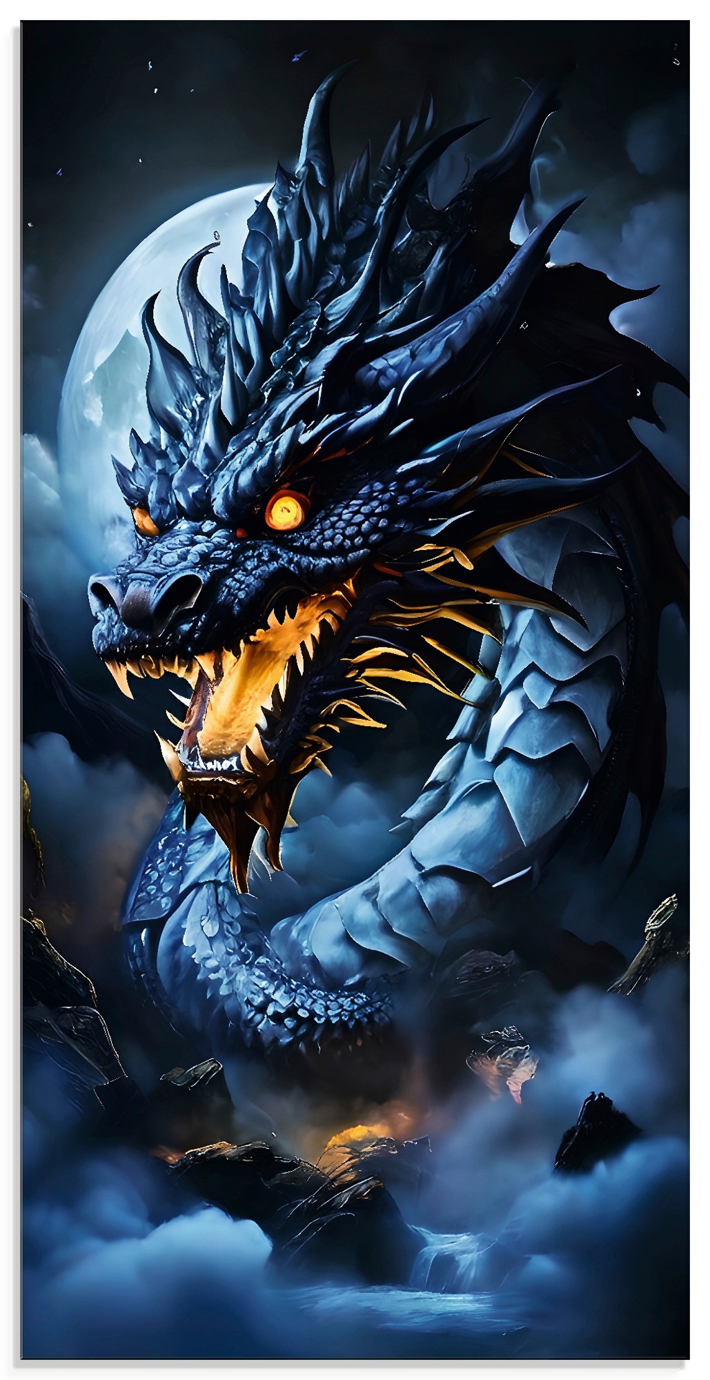 Image of Artland Glasbild "Die Wut des Drachen XVII" klassische Fantasie 1 Stk. tlg. in verschiedenen Grössen