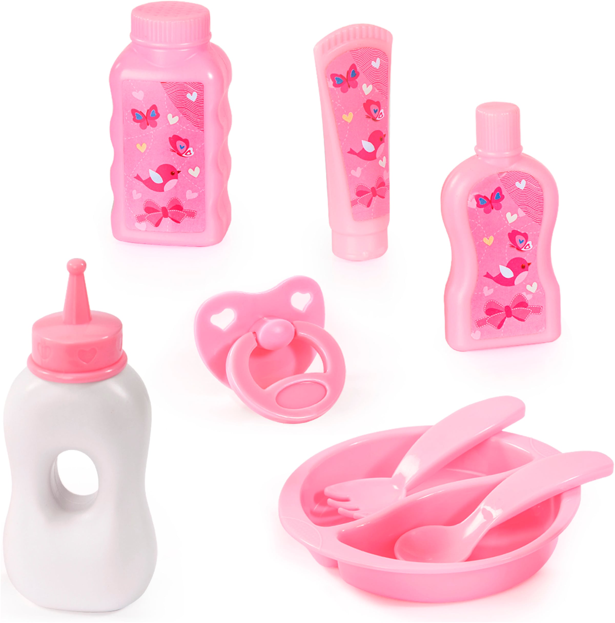 Bayer Meubles de poupées »Puppen-Reisebett und Schlafsack blau/pink« mit Schlafsack, Wickeltasche und Zubehör für die Puppenpflege