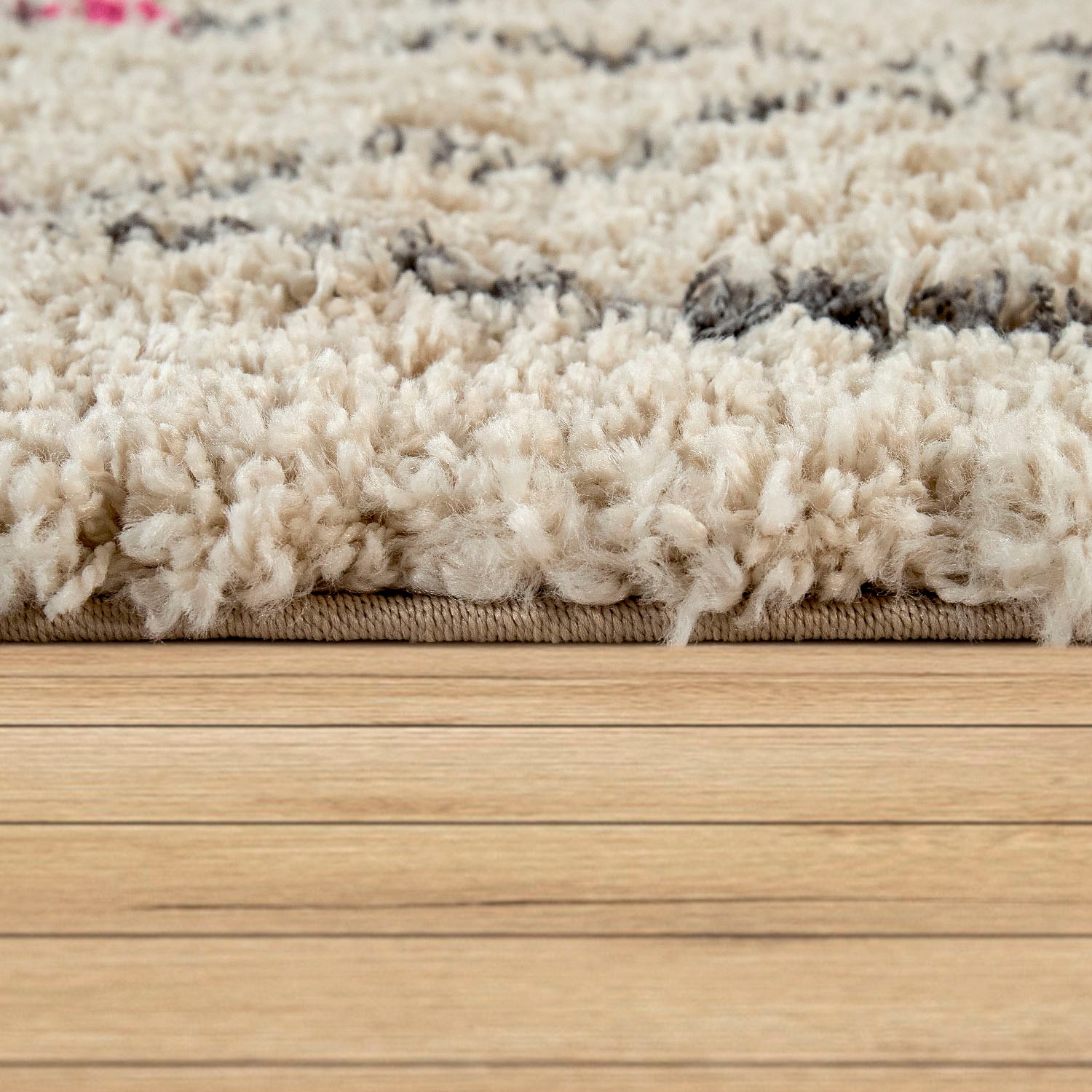 Paco Home Teppich »Wooly Wohnzimmer mit Fransen, Scandi-Muster, 281«, kaufen rechteckig, bequem Hochflor-Shaggy