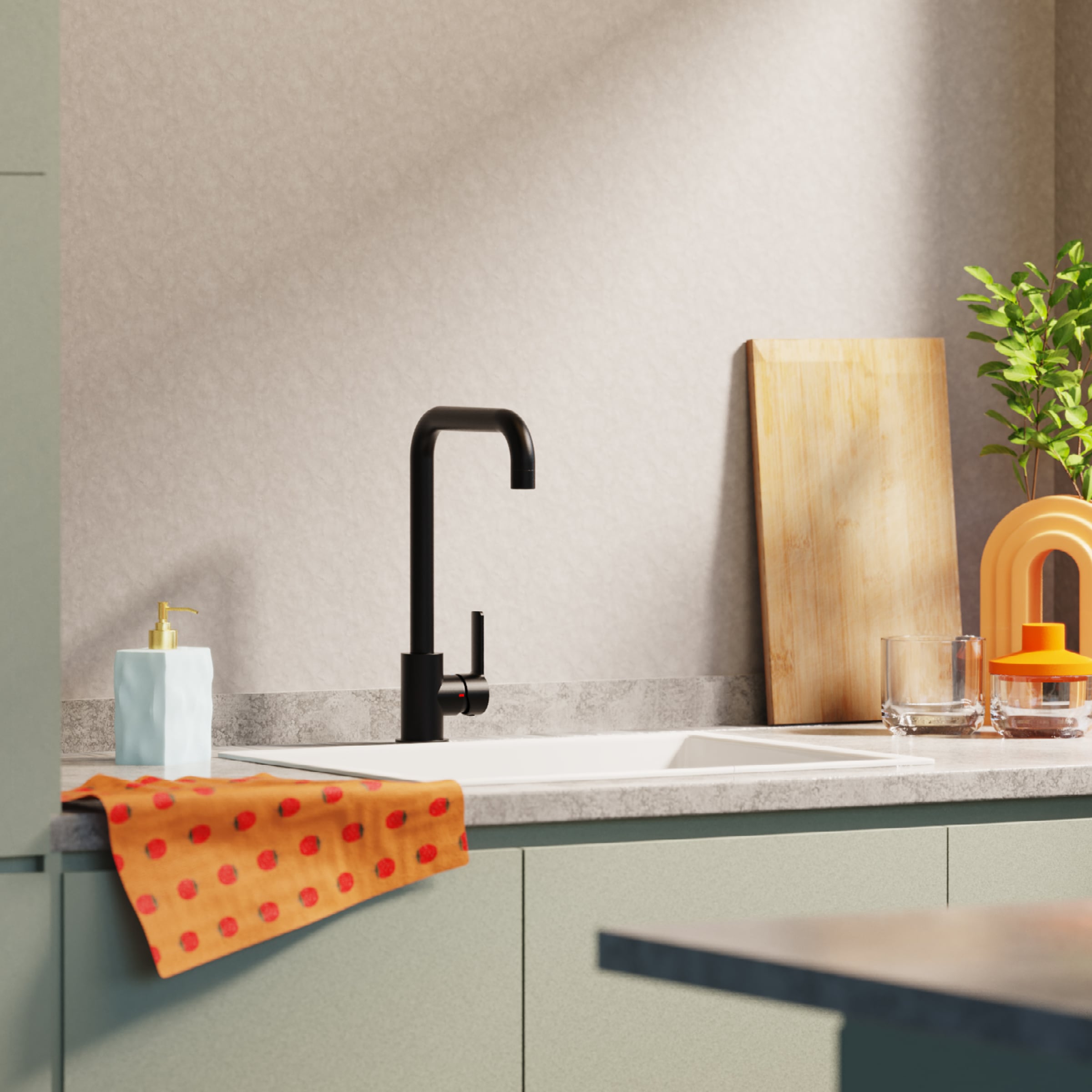 Eisl Robinet d'évier »Futura« robinet de cuisine, pivotant à 360°, douchette de marque, cartouche
