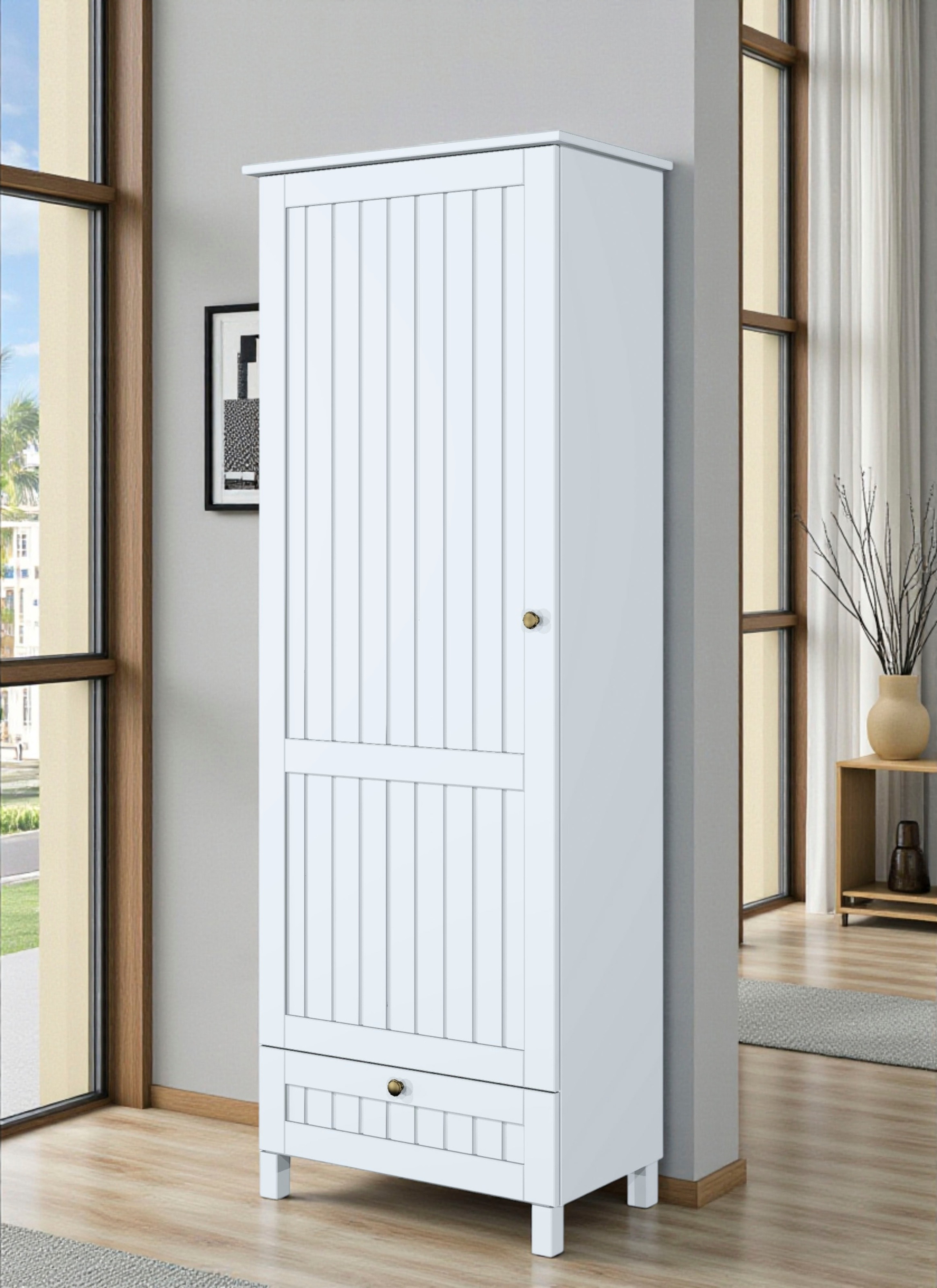 GOODproduct Armoire vestiaire »Juventus« 1 cuis tlg. en pin massif, largeur 67 cm, avec tringle à vêtements