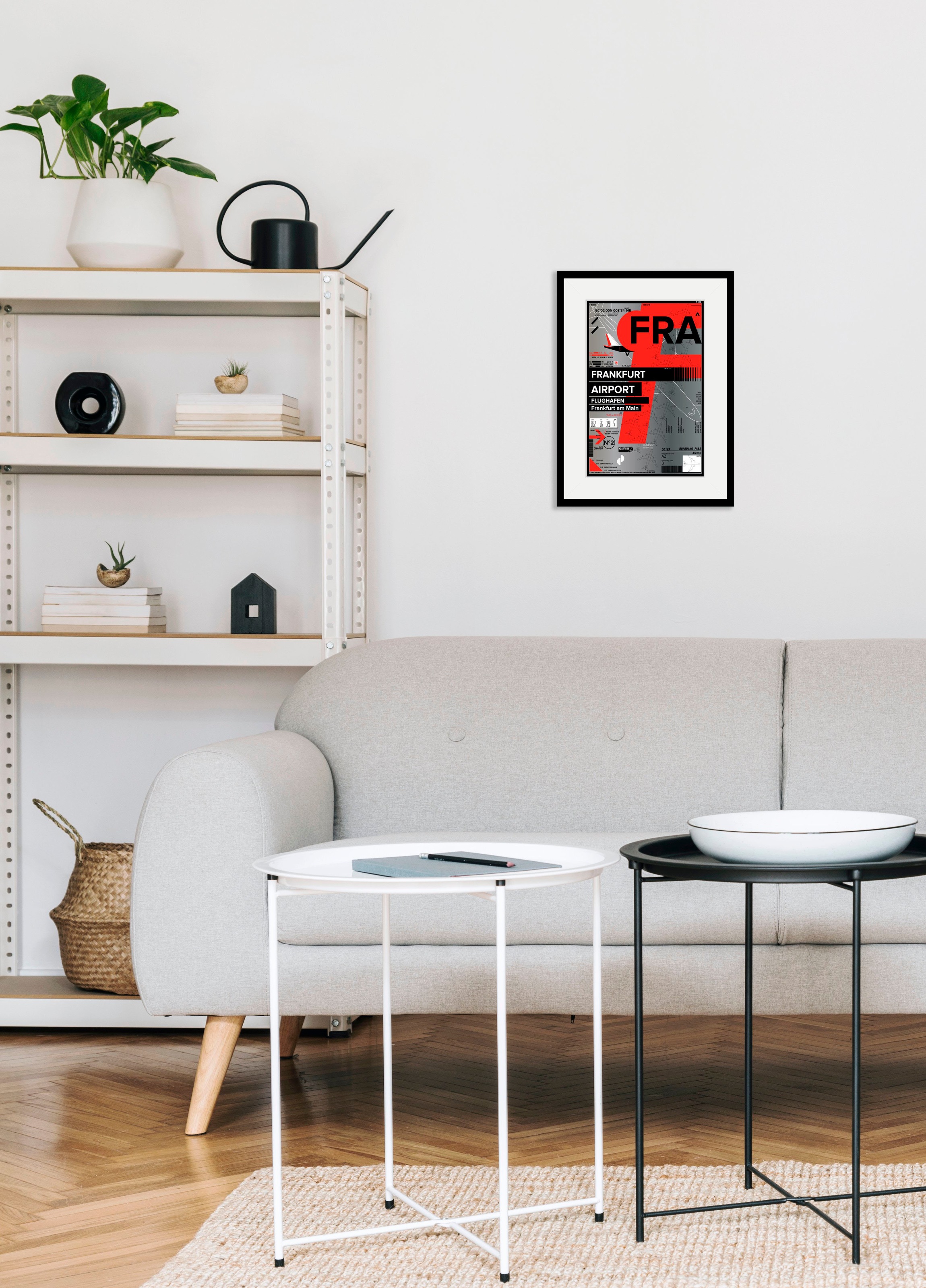 Image of queence Bild "FRA AIRPORT" Flugzeuge Frankfurt am Main Magazincover 1 Stk. tlg. HD Premium Poster-Druck inkl. Holzrahmen