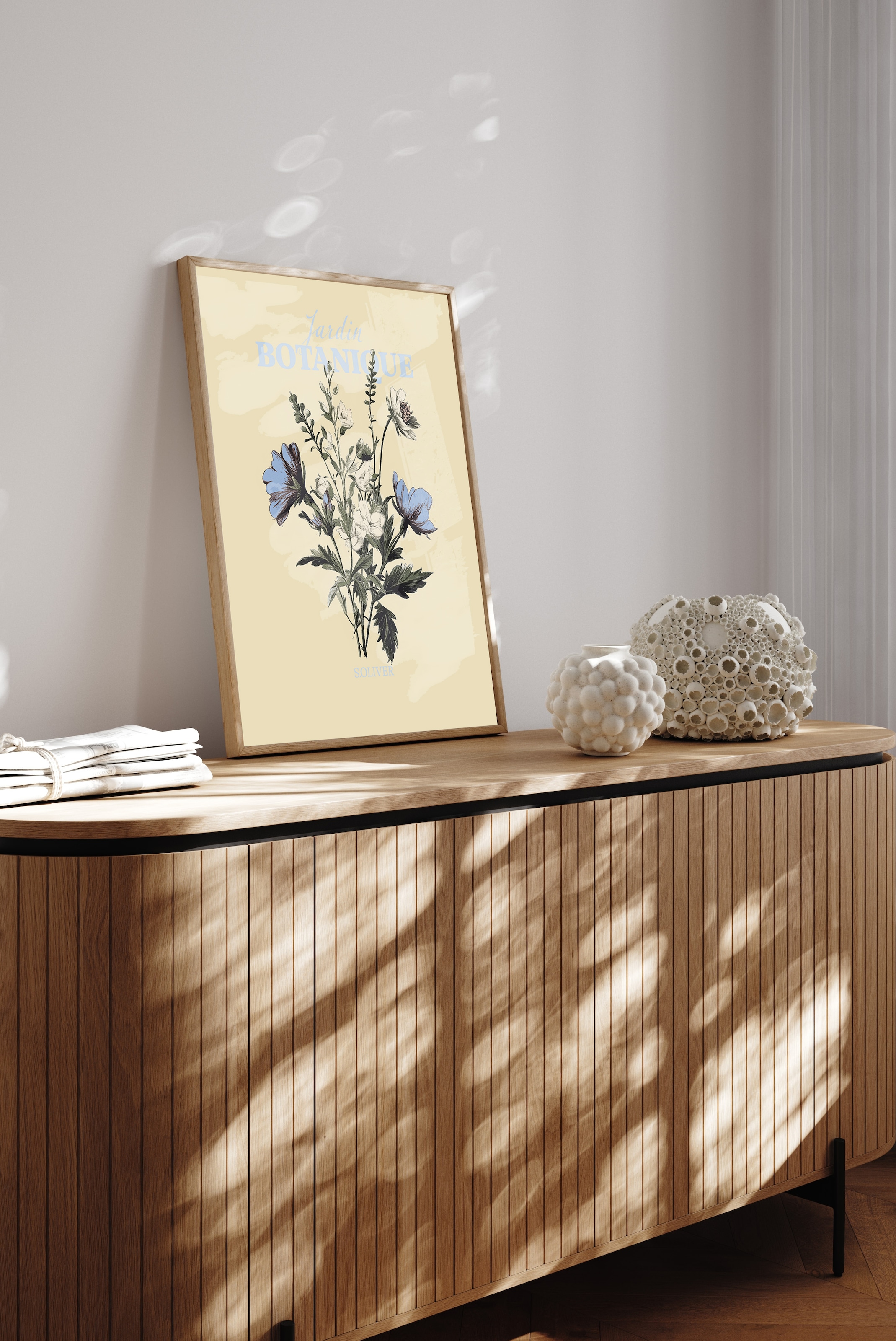 s.Oliver Kunstdruck »Ein Blumenstrauss, Blumenbucket in gelb« Kunst | Schriftzug | Schriftzüge | Sprüche 1 Stk. tlg. gerahmt, Rahmen aus Holz, Echtholz